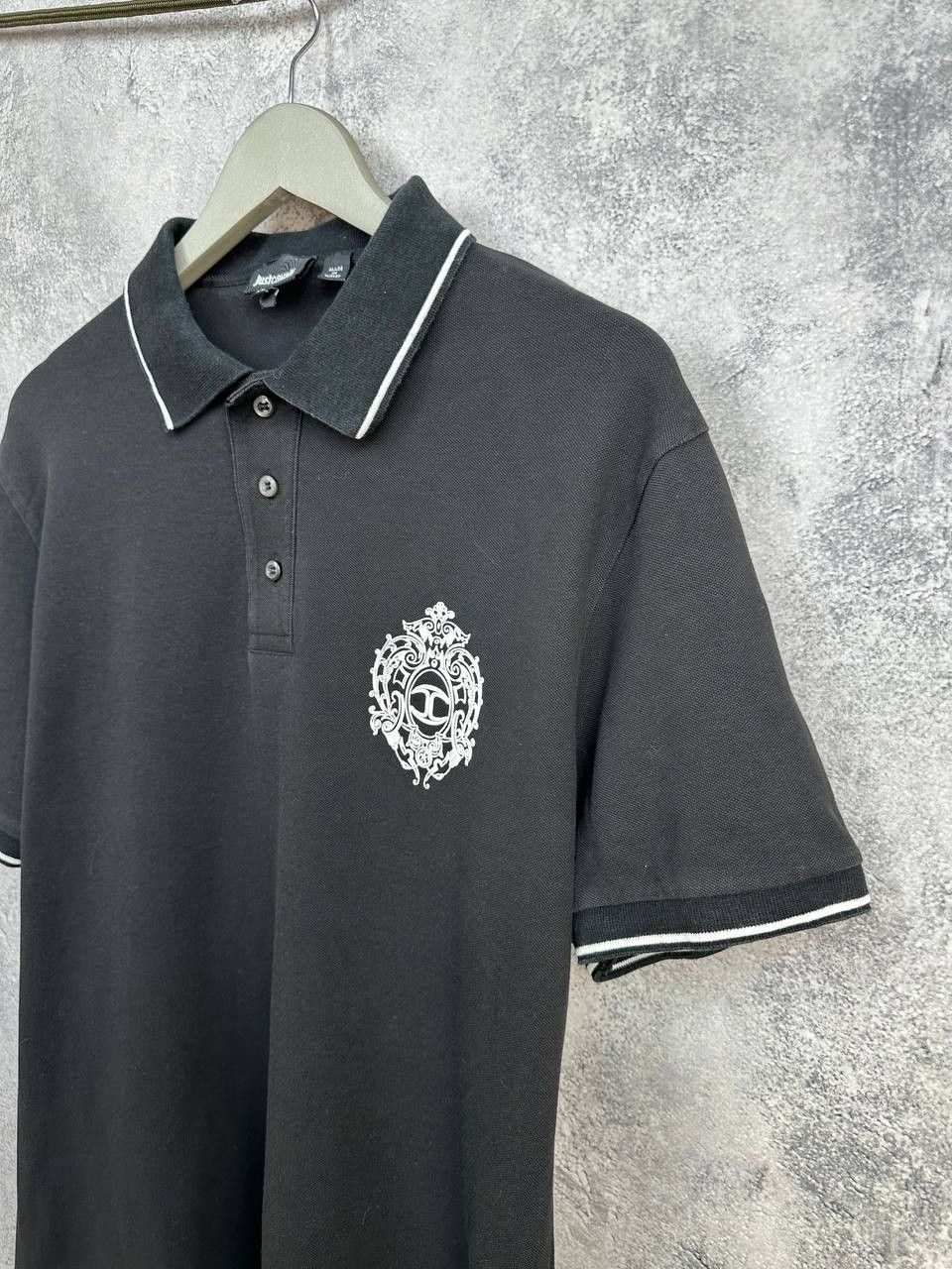 Just Cavalli Just Cavalli Black Crest Logo Piqué Polo Shirt Short Sleeve Size US XXL / EU 58 / 5 - 5 Thumbnail