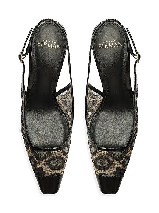 Alexandre Birman os11x1225 Olivia 85MM Printed Slingback Pumps in Black Size US 9 / IT 39 - 9 Thumbnail