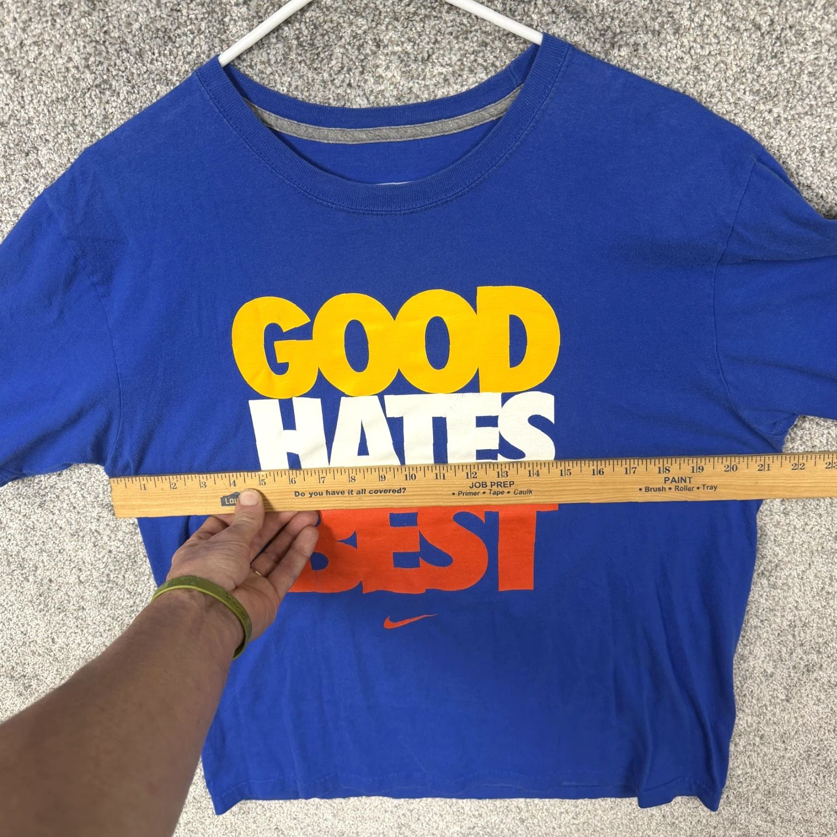 Nike Nike Shirt Mens Large Blue Good Hates Best Graphic Slogan Front Nike Swoosh Cotton Jersey Streetwear Size US L / EU 52-54 / 3 - 3 Thumbnail