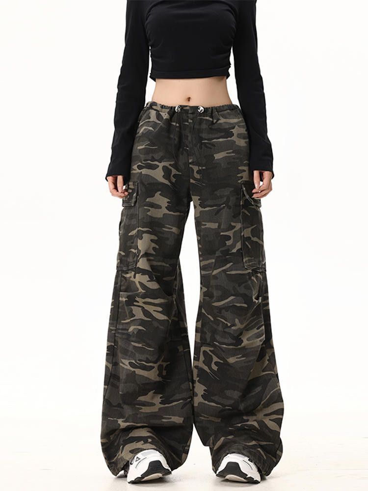 Japanese Brand × Jean American loose straight drawstring camouflage cargo jeans Size US 32 / EU 48 - 1 Thumbnail