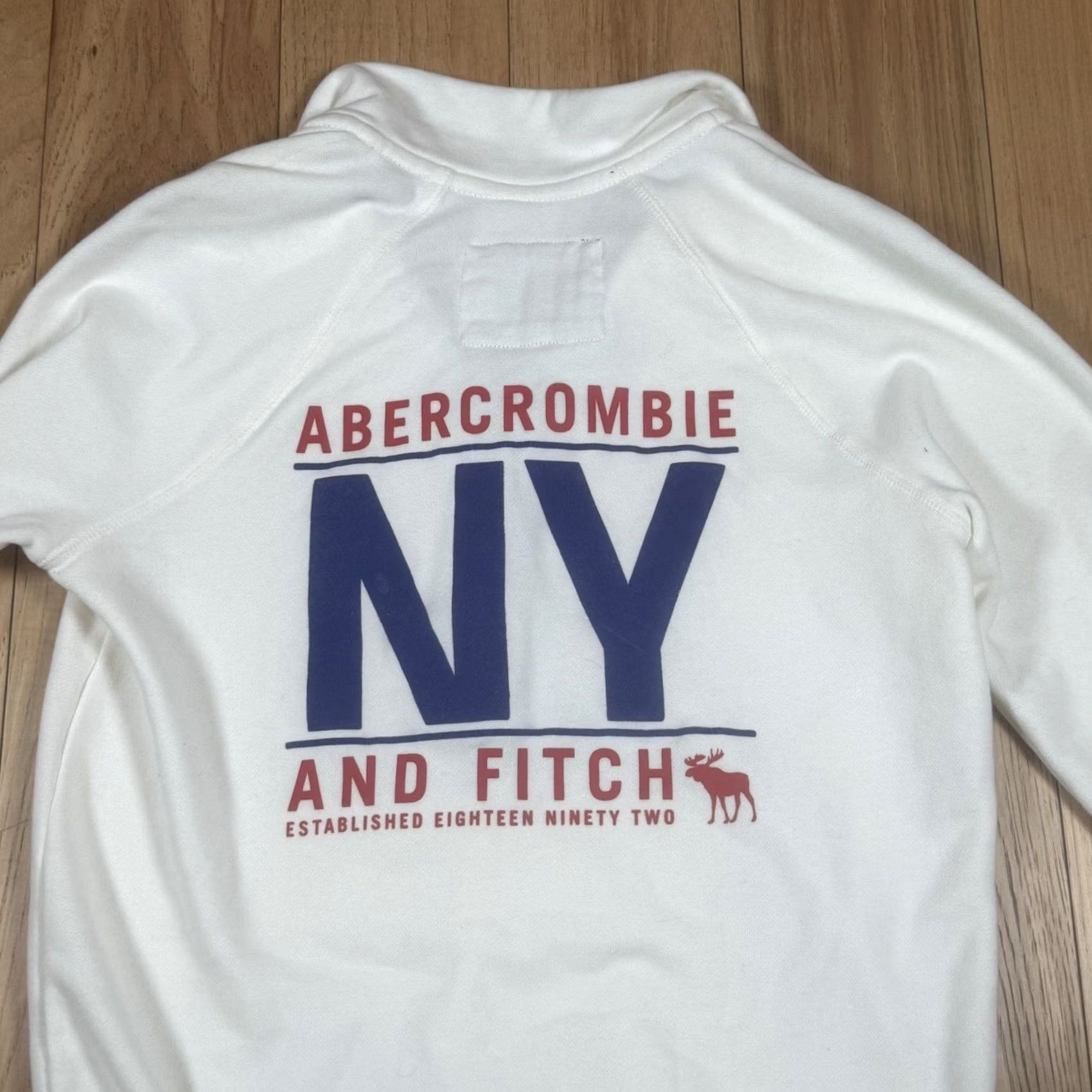 Abercrombie & Fitch VINTAGE Abercrombie & Fitch Sweater M White Moose Logo Y2K Mens Medium Pullover Knit Shirt Size US M / EU 48-50 / 2 - 7 Thumbnail