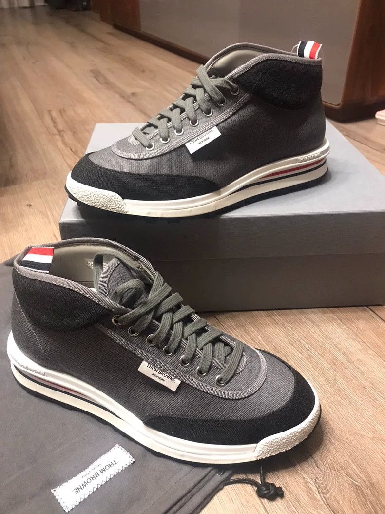Thom Browne Thom Browne Black and gray denim sneakers Size US 9 / EU 42 - 6 Thumbnail