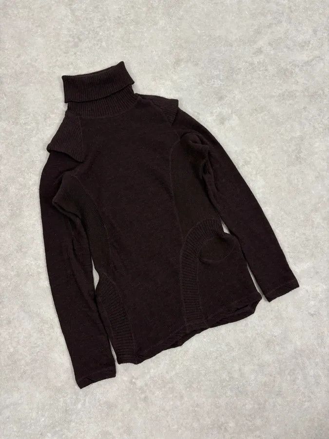 Jean Paul Gaultier 2000s Jean Paul Gaultier Asymetrical Burgundy Turtleneck Size S / US 4 / IT 40 - 5 Thumbnail