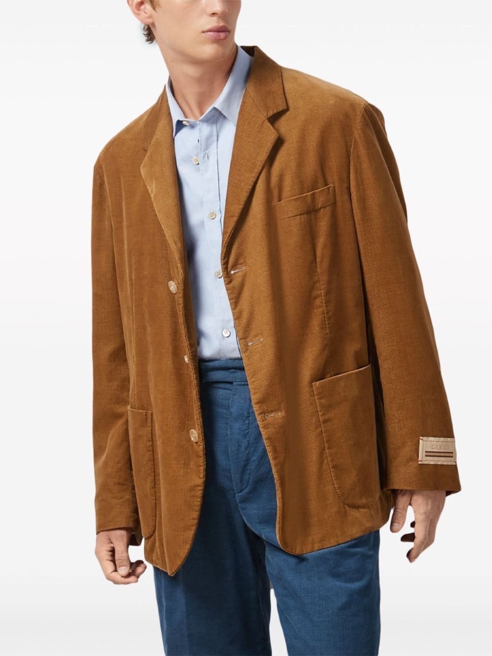 Gucci o1s1wg110125 Velvet Corduroy Formal Jacket in Brown Size US M / EU 48-50 / 2 - 3 Thumbnail