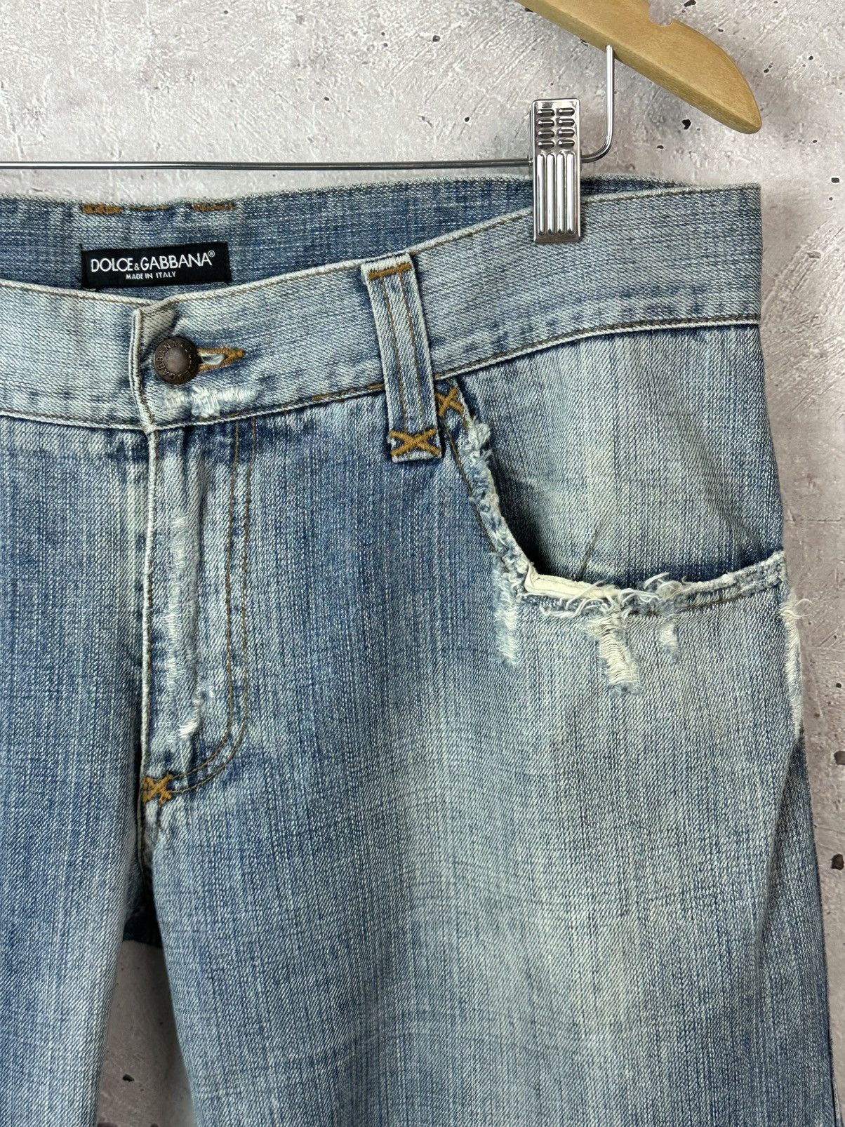 Dolce & Gabbana DG Vintage Dolce&Gabbana Loose Distressed Cotton Logo Jeans Size US 34 / EU 50 - 5 Thumbnail