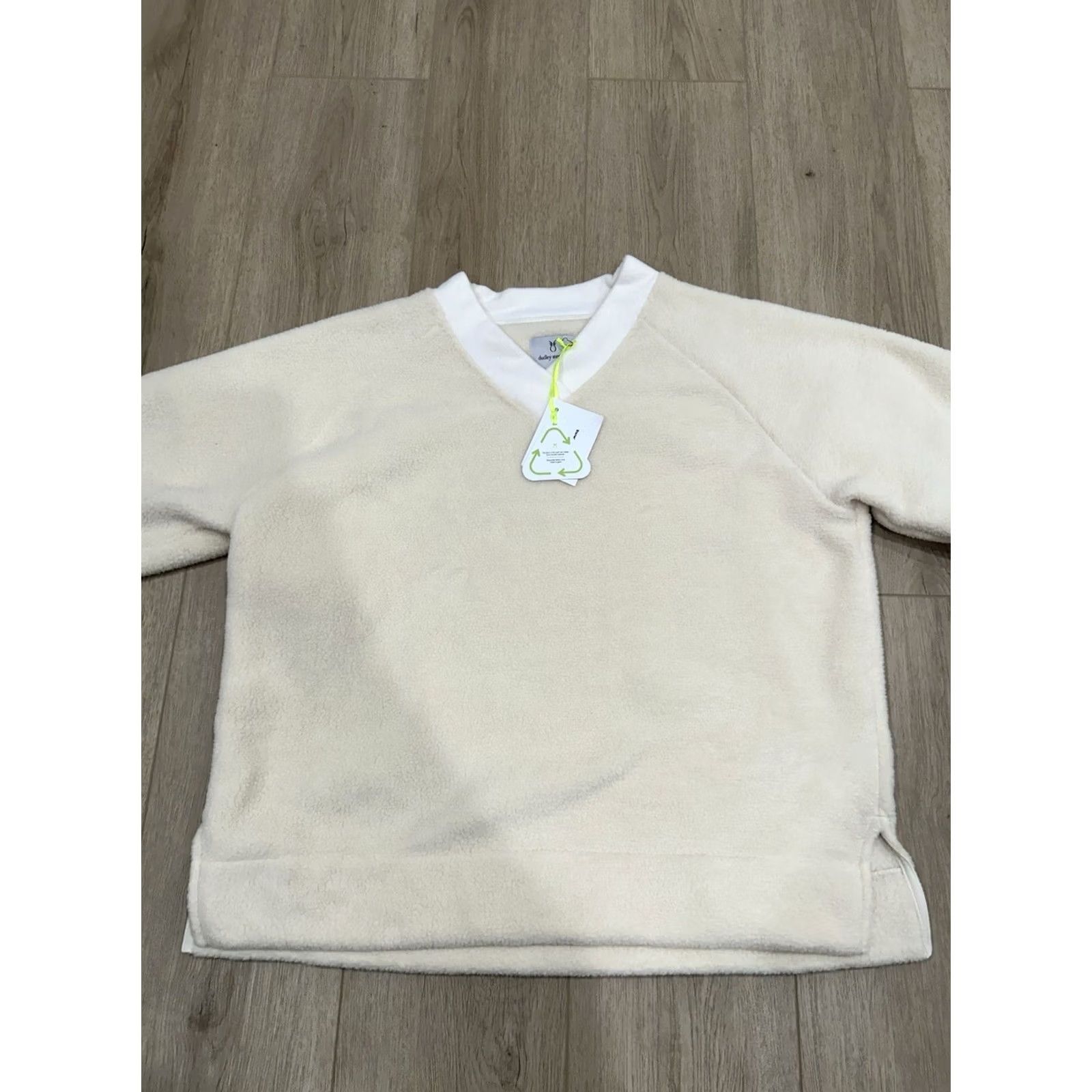 Vintage VINTAGE N/A Dudley Stephens Stanwich Sweatshirt Womens XL Cream V-Neck Pile Fleece Size XL / US 12-14 / IT 48-50 - 3 Thumbnail
