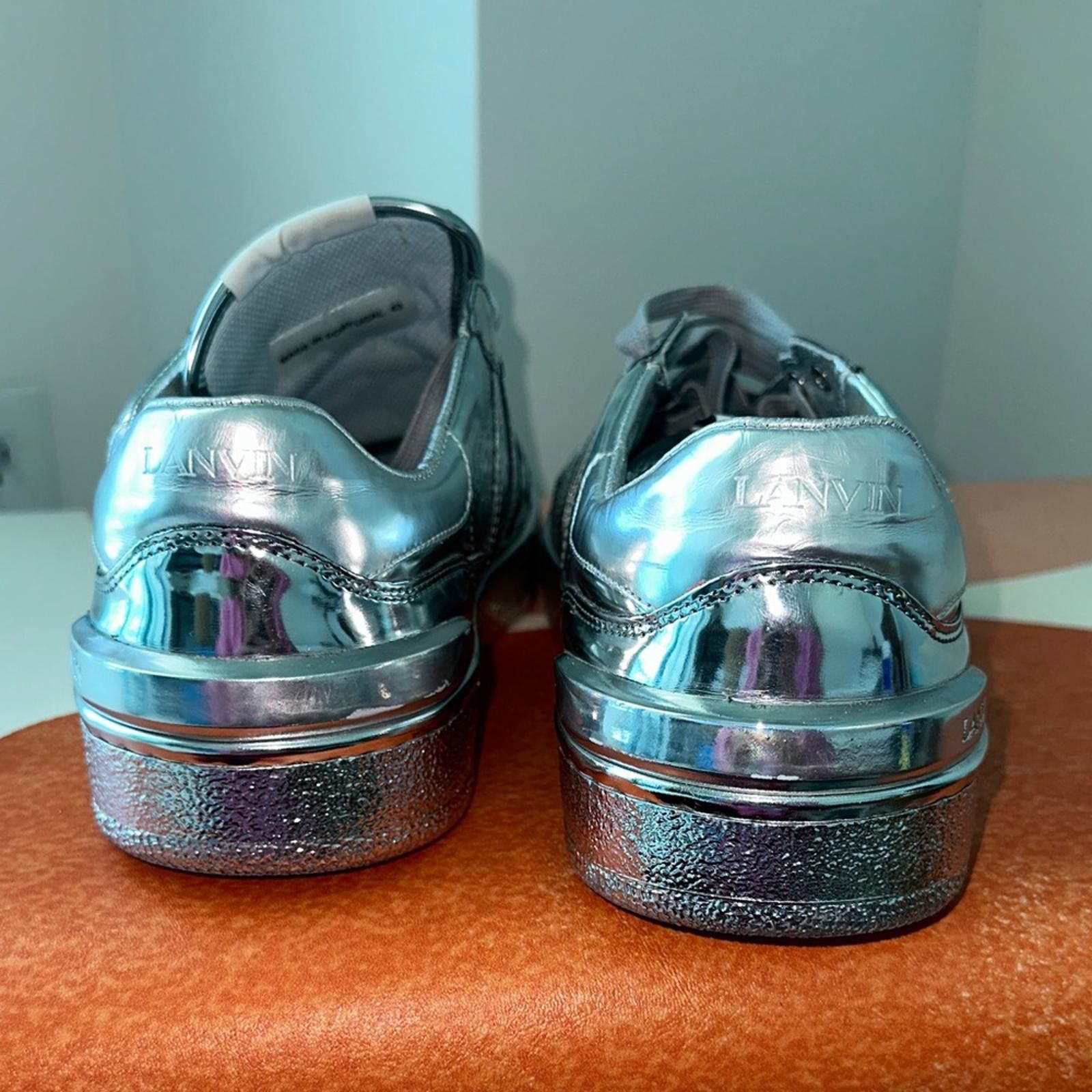 Lanvin Lanvin Silver Metallic Sneakers Size US 10 / EU 43 - 4 Thumbnail