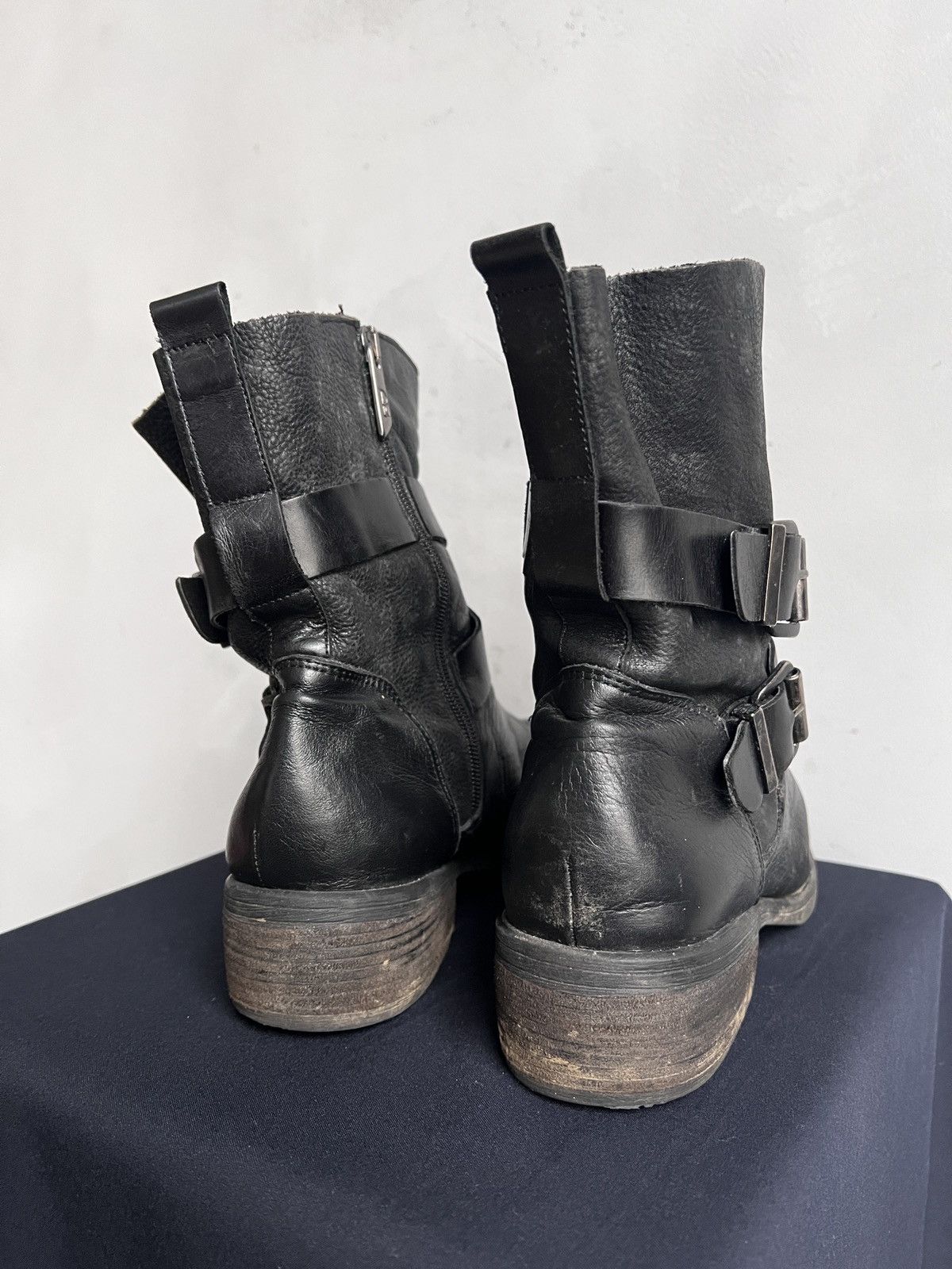 Hedi Slimane Undercover style leather belted avant garde boots hype Size US 7.5 / EU 40-41 - 9 Thumbnail