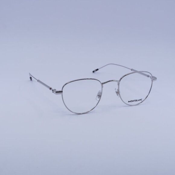 Montblanc MB0111O 001 Eyeglasses Silver 49mm Geometric Frame