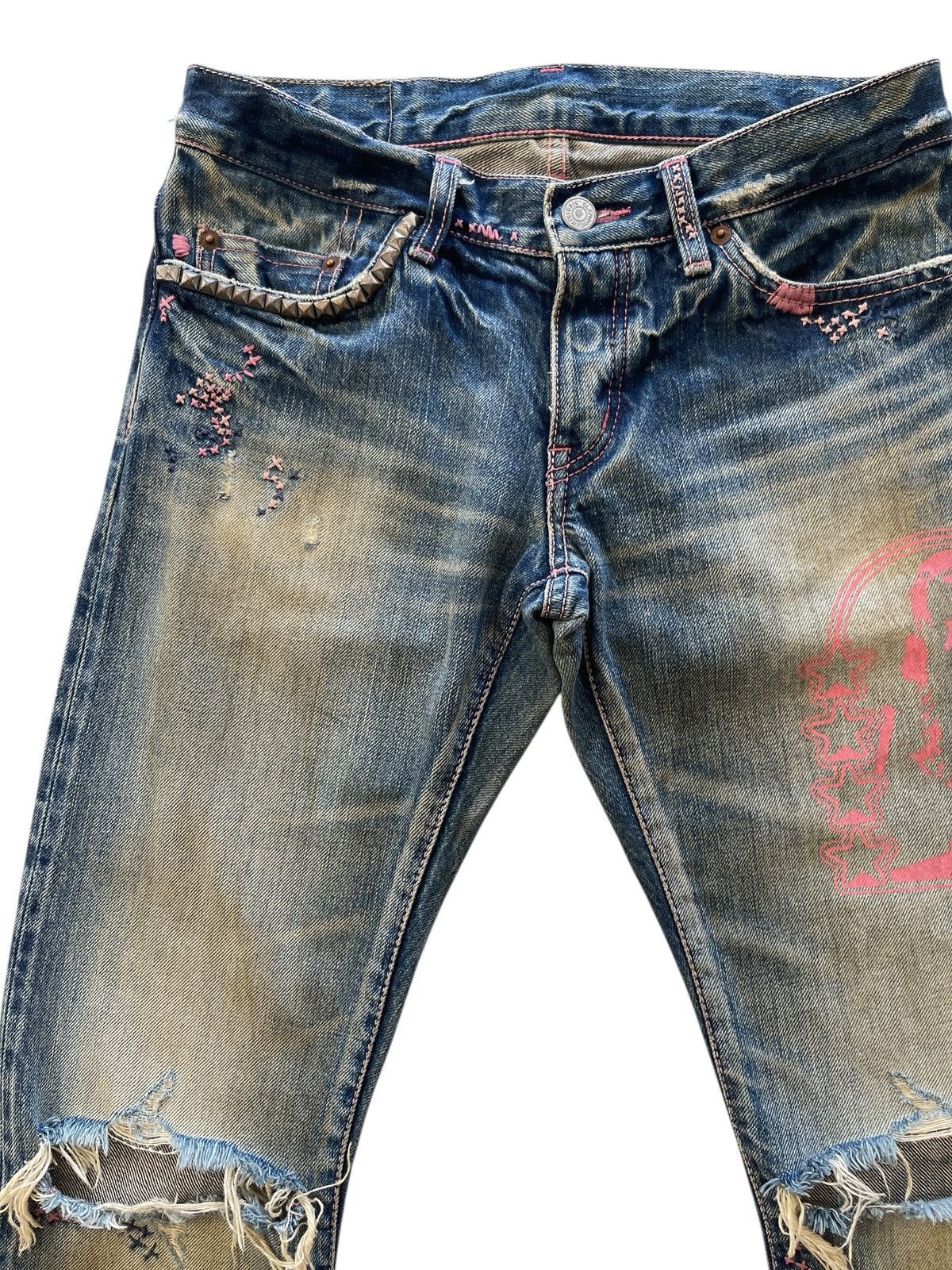 Hysteric Glamour Hysteric Glamour Distressed Rusty Flare Selvedge Denim Size 28" / US 6 / IT 42 - 5 Thumbnail