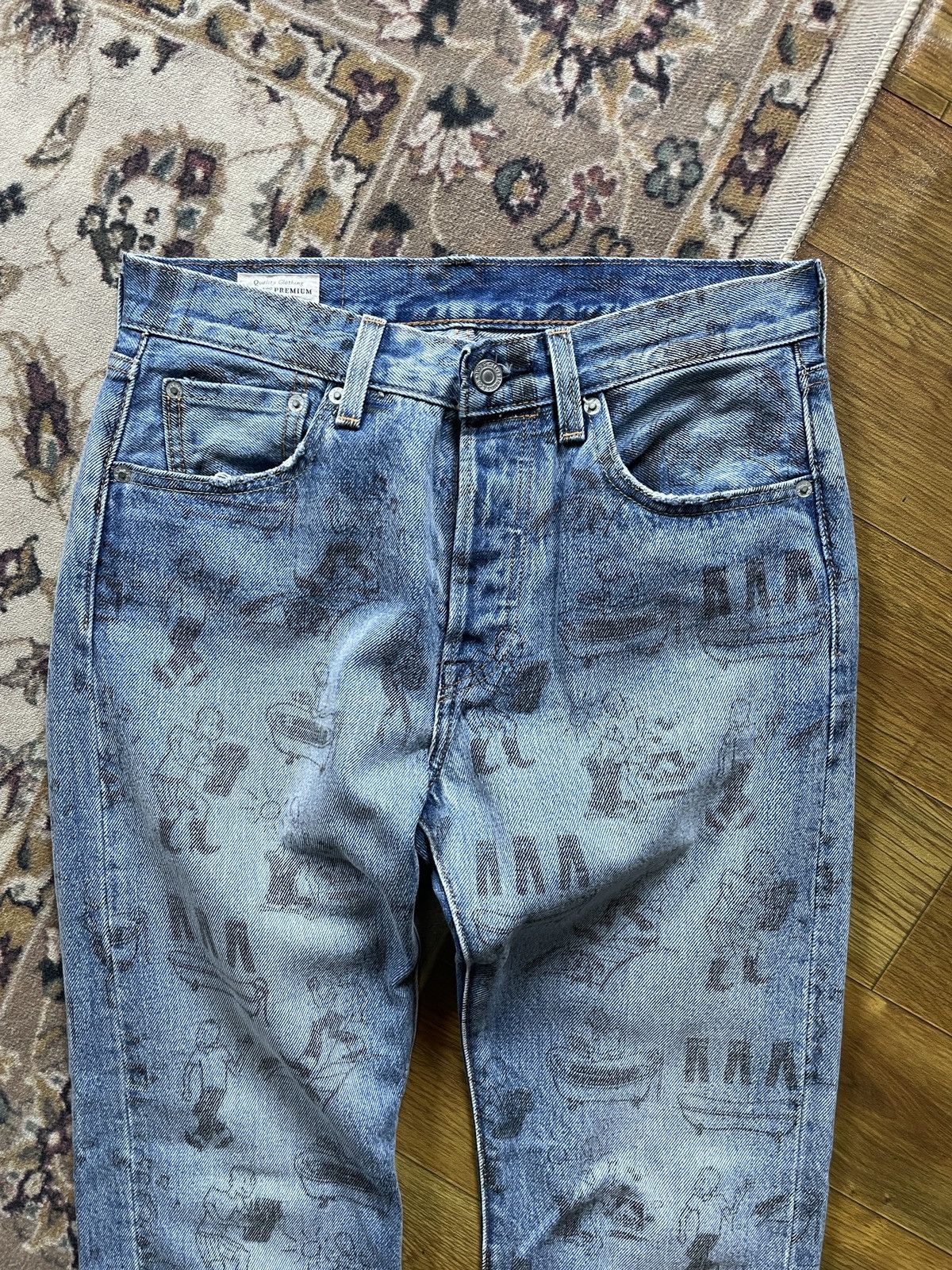 Levi's × Levi's Vintage Clothing Levis Bathtub Cartoon Trucker Denim 501 Big E Size US 29 - 3 Thumbnail