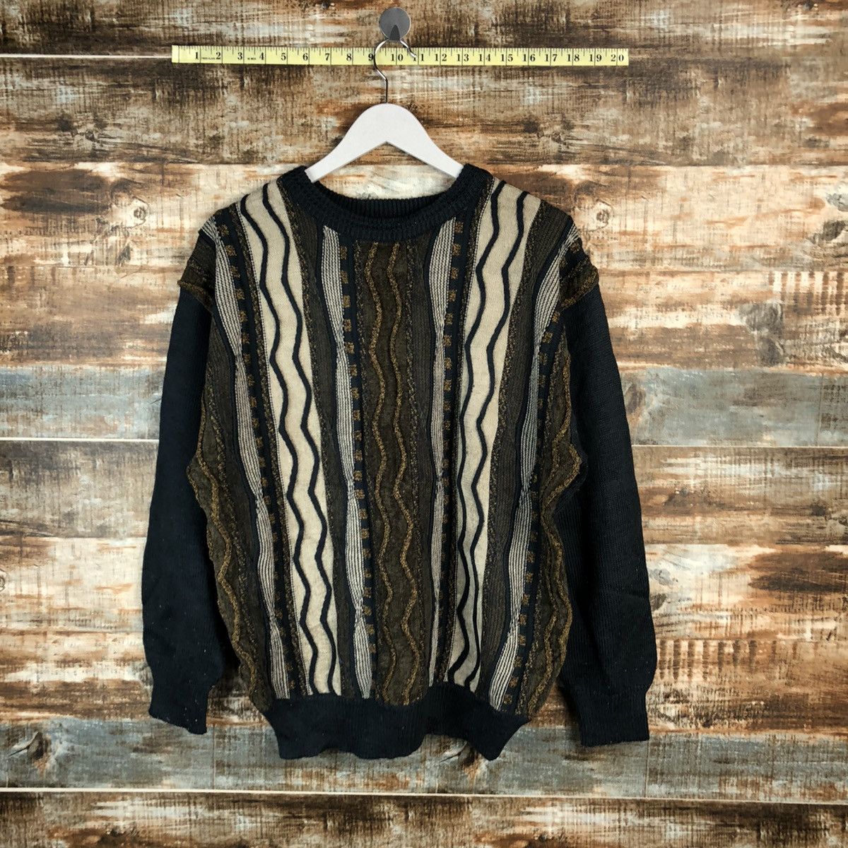 Homespun Knitwear × Japanese Brand × Vintage Aitals Zeal Black stripe Knitwear sweatshirt #A1559 Size US M / EU 48-50 / 2 - 1 Thumbnail