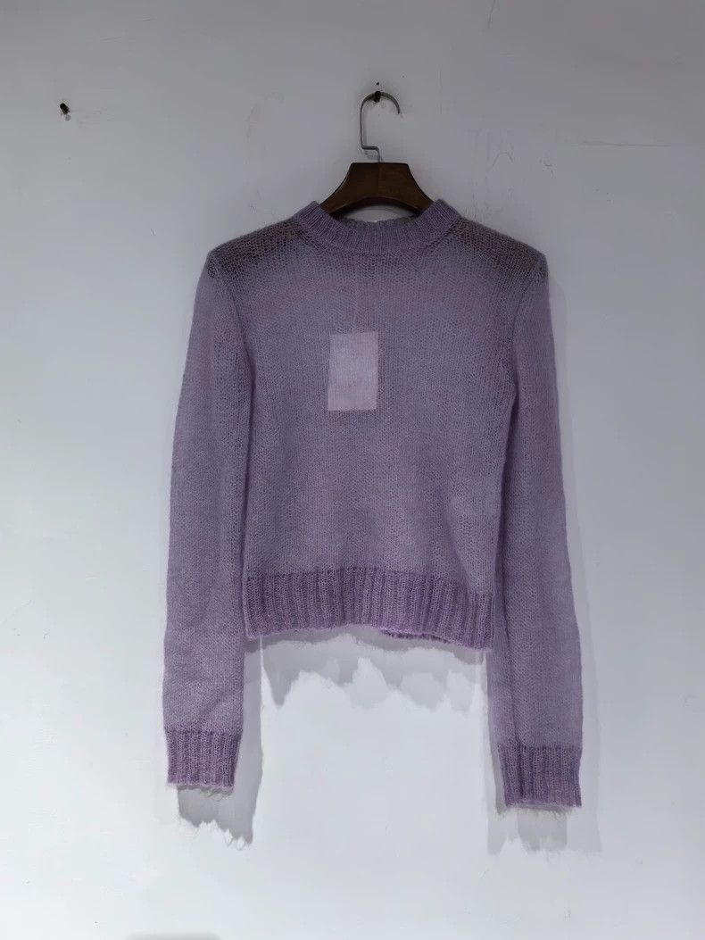 Acne Studios Acne Studios Purple Knit Sweater- DMC Size US XXS / EU 40 - 1 Thumbnail