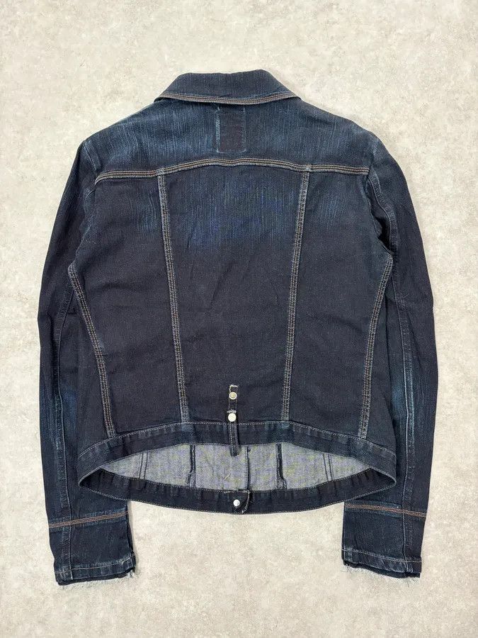 Marithe + Francois Girbaud 2000s Marithé + François Girbaud Navy Signature Brut Denim Jacket Size M / US 6-8 / IT 42-44 - 7 Thumbnail