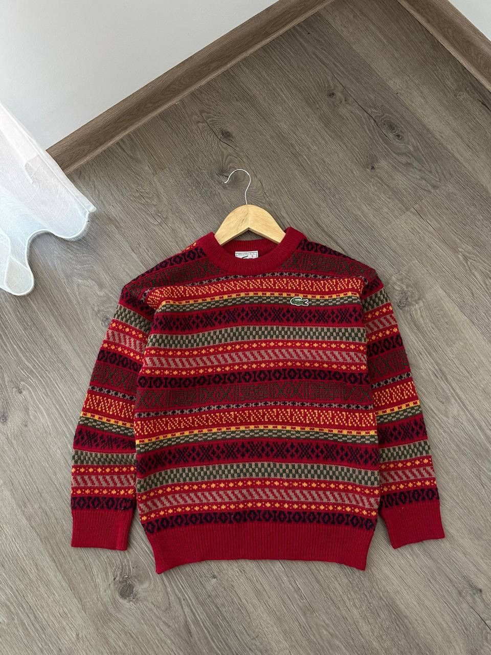 Lacoste × Vintage Vintage Lacoste Red Wool Sweater Size US XS / EU 42 / 0 - 2 Thumbnail