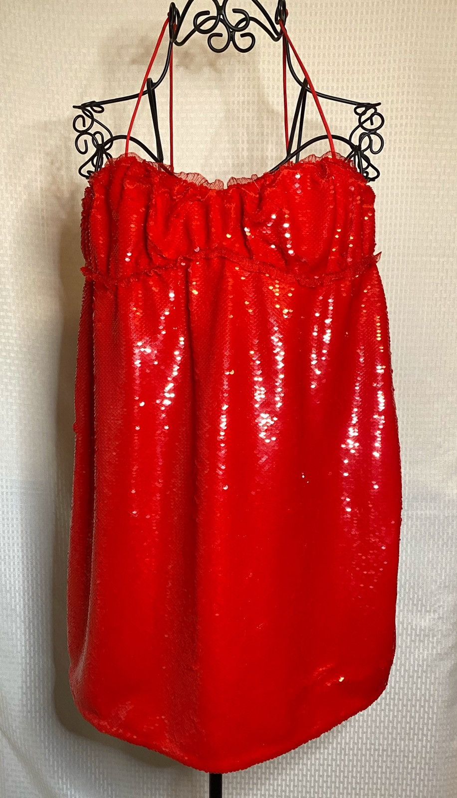 Ganni GANNI Sequined Sleeveless Minidress in Red Size XS / US 0-2 / IT 36-38 - 5 Thumbnail