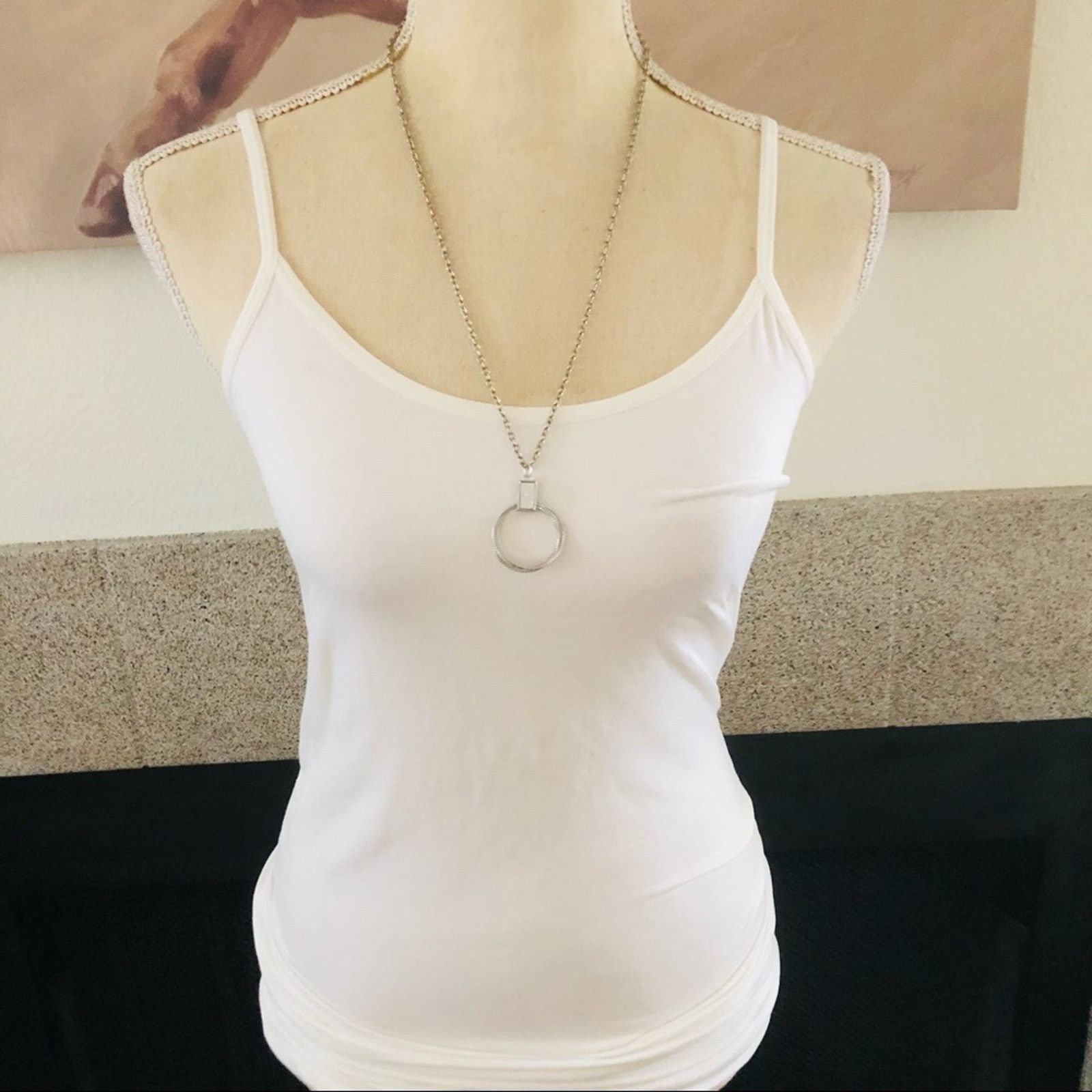 Handmade Hand crafted repurpose sparkle silver loop necklace Size ONE SIZE - 3 Thumbnail