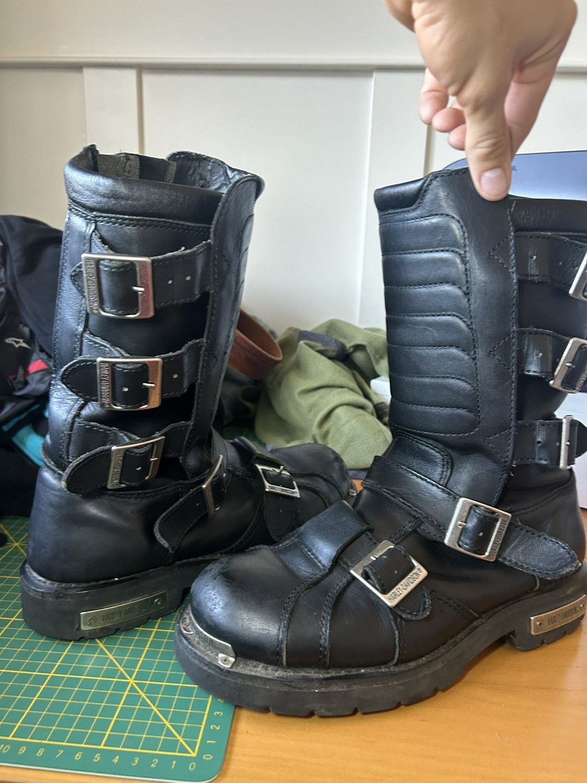Harley Davidson Vintage Harley Davidson “Defender” moto boots Size US 11.5 / EU 44-45 - 23 Thumbnail