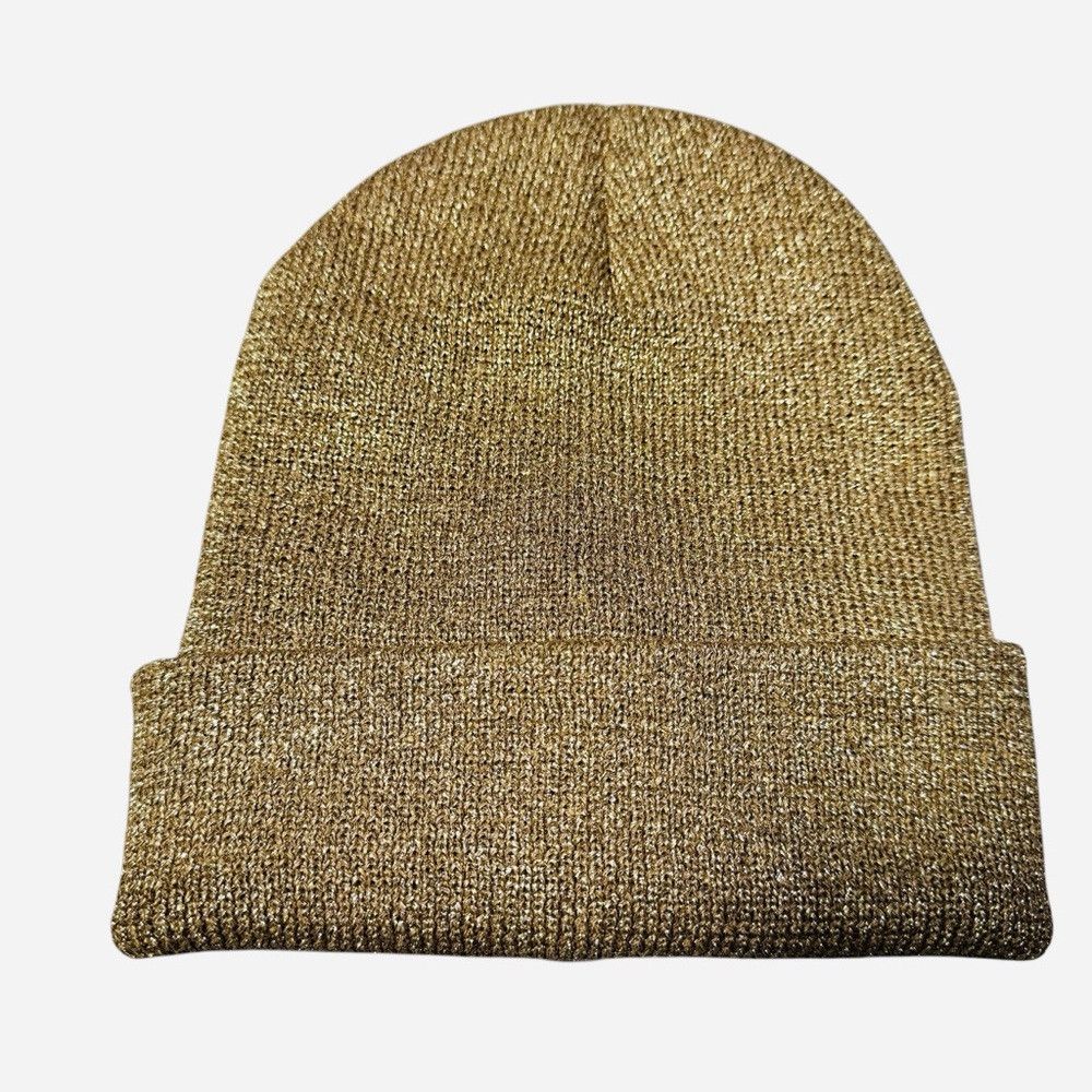 Anthropologie NWT New Anthropologie Sparkle Gold Beanie Hat Size ONE SIZE - 2 Thumbnail