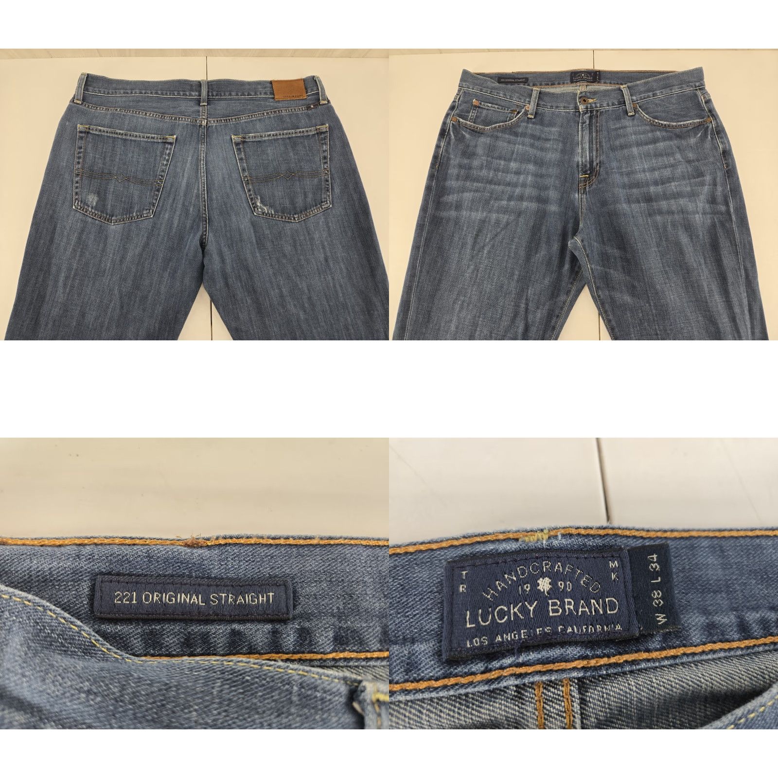 Lucky Brand Lucky Brand 221 Original Straight Medium Wash Blue Denim Jeans Men’s 38 X 34 Size US 38 / EU 54 - 8 Thumbnail
