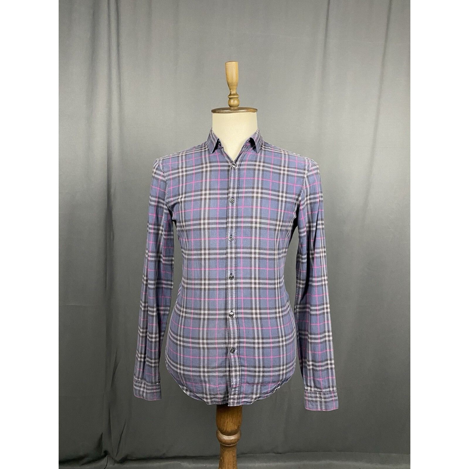 Burberry Burberry Nova Check Men's Blue Purple Checked Longsleeve Shi Size US S / EU 44-46 / 1 - 4 Thumbnail