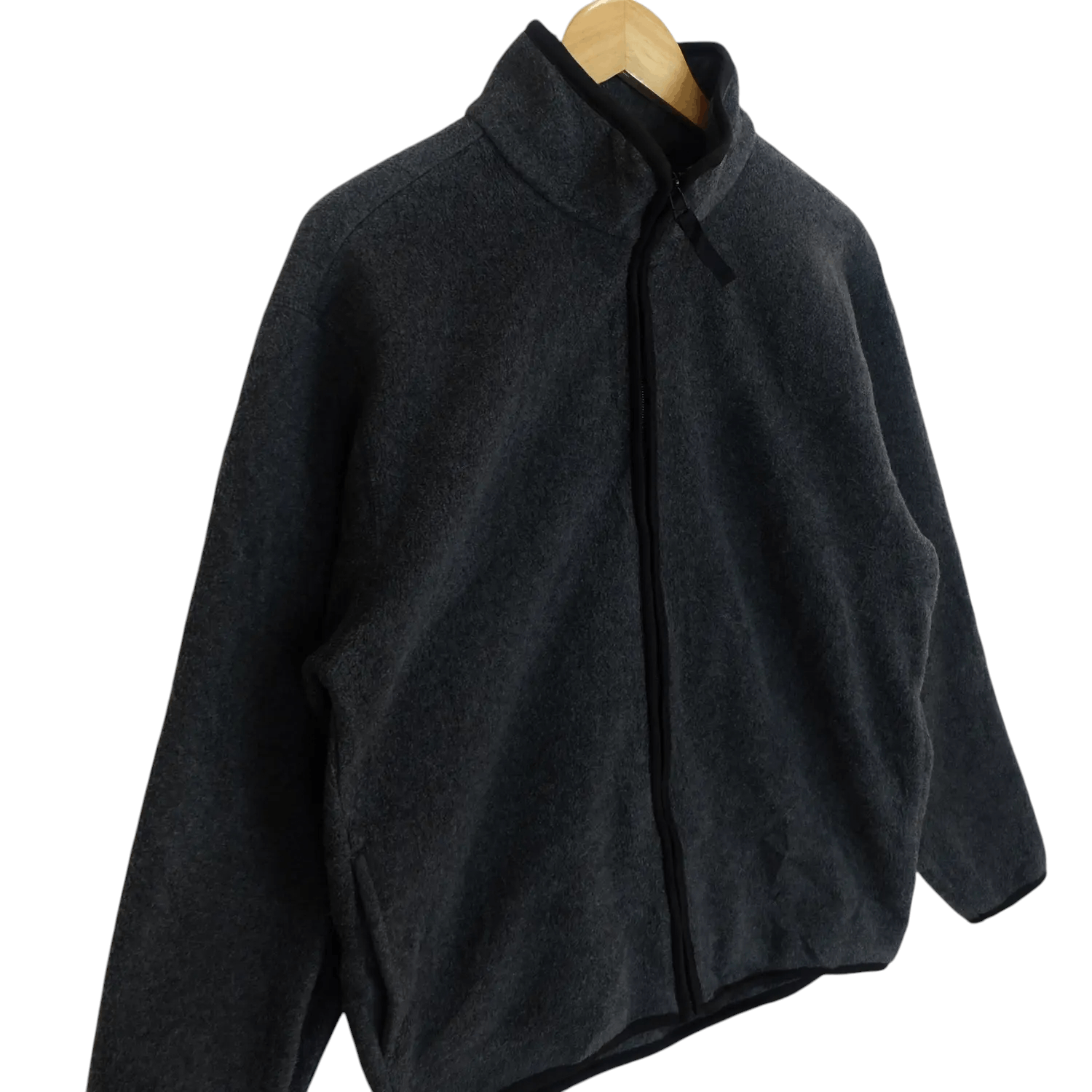 Japanese Brand Vintage 90's UNIQLO Dark Grey Fleece Jacket Size US M / EU 48-50 / 2 - 6 Thumbnail