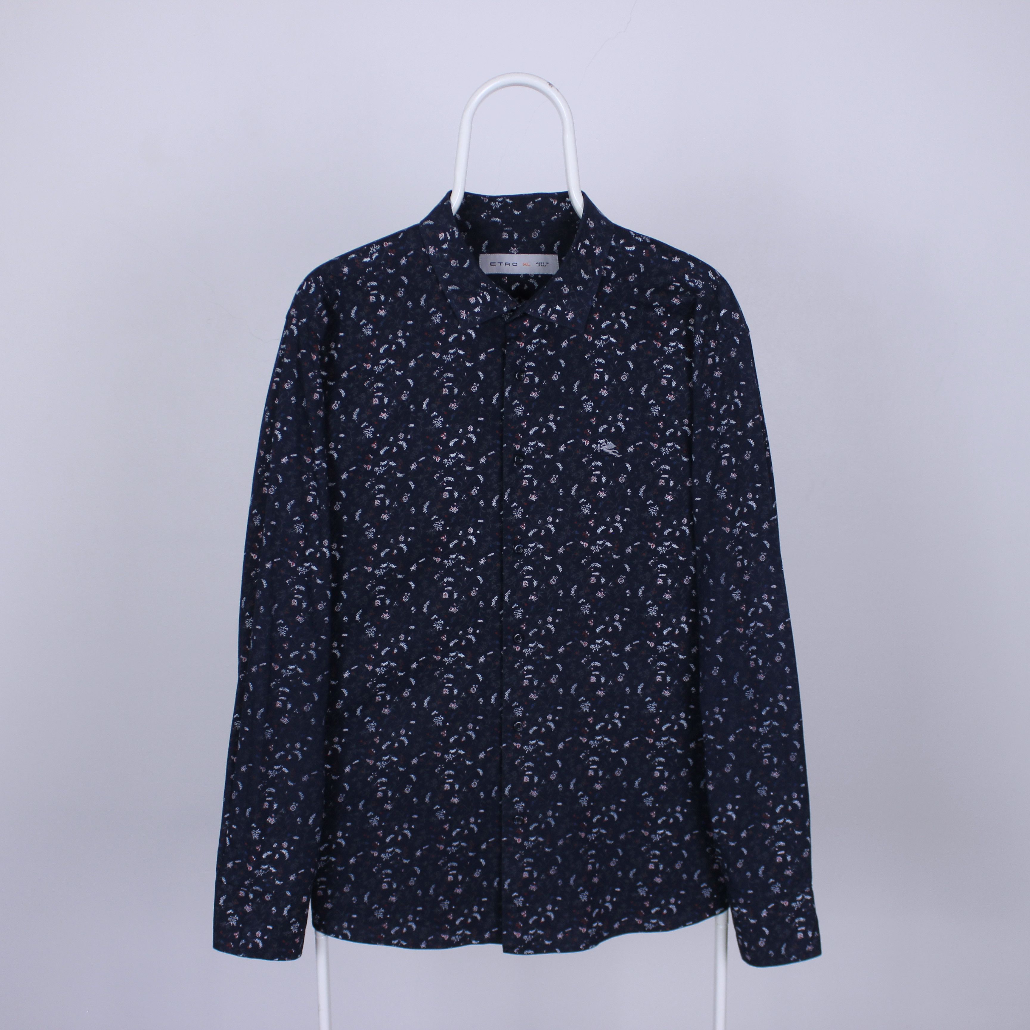 Etro Etro shirt button ups L XL navy blue multi flowers Size US L / EU 52-54 / 3 - 5 Thumbnail