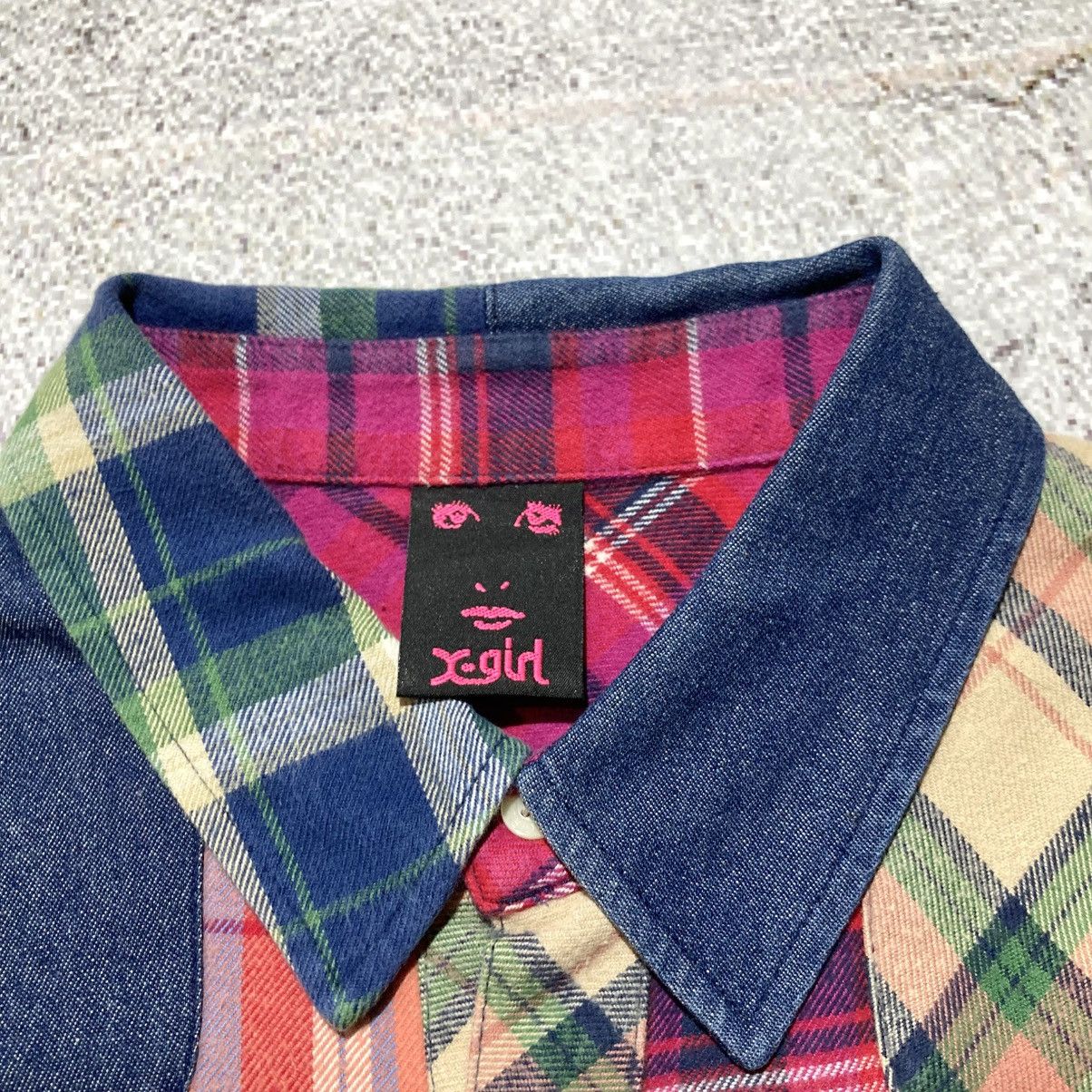 Japanese Brand 2000s X-girl Patchwork Double Pocket Button Up Shirt Lgb Size US M / EU 48-50 / 2 - 15 Thumbnail