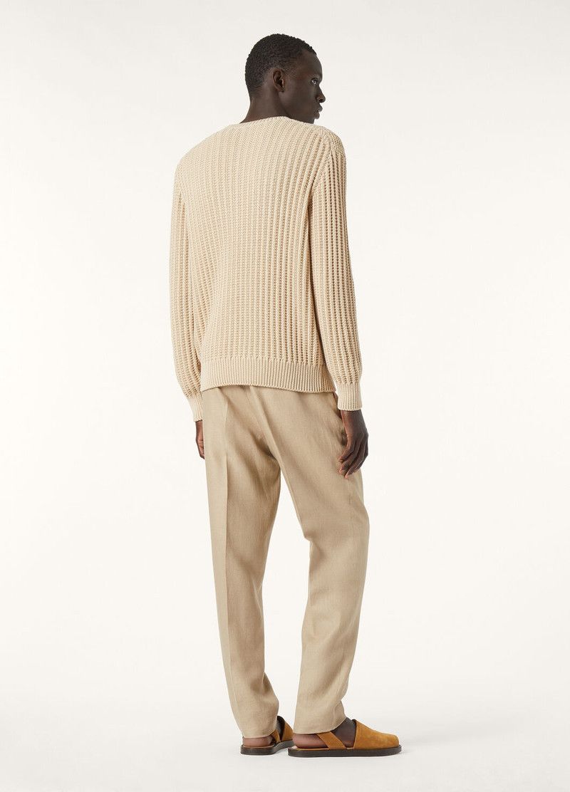 Loro Piana o1w1db10126 FAO9863 Moltrasio Crewneck Sweater in Beige Size US XL / EU 56 / 4 - 3 Thumbnail