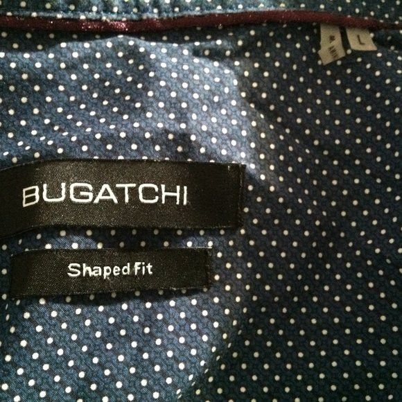 BUGATCHI BUGATCHI MENS BLUE COTTON BUTTON DOWN CASUAL SHIRT SIZE: L Size US L / EU 52-54 / 3 - 5 Thumbnail