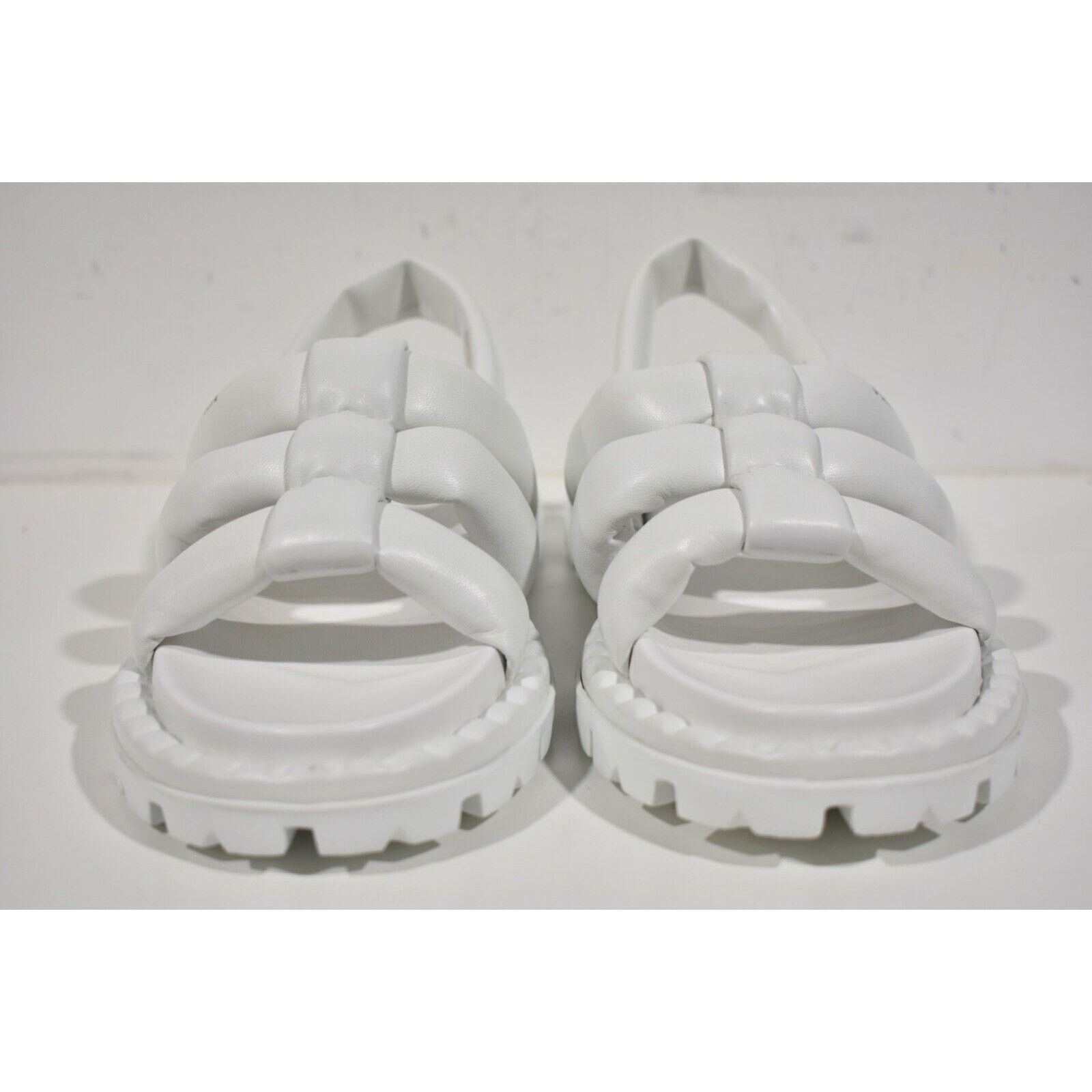 Prada Blow White Padded Leather Logo Strappy Slingback
