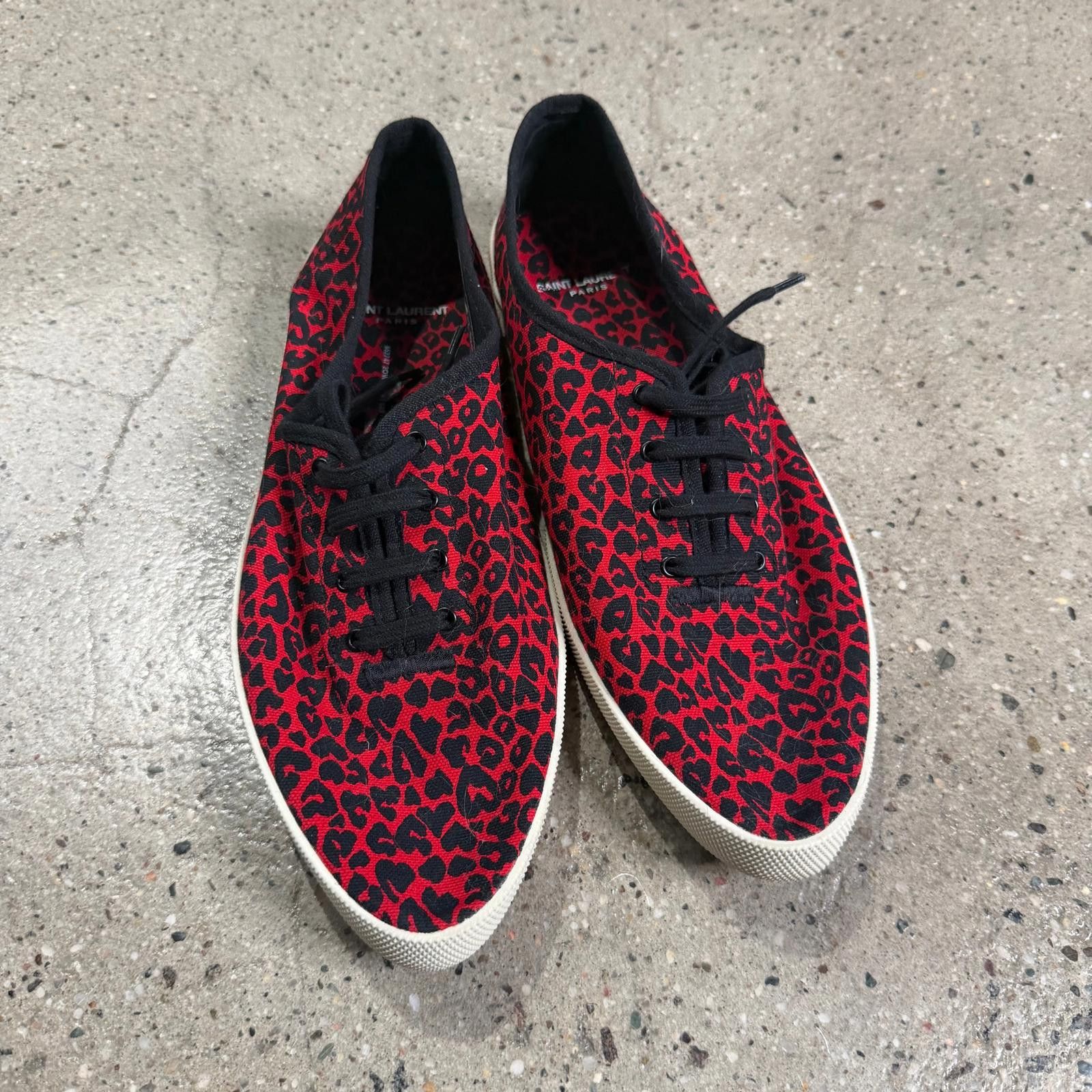 Saint Laurent Paris Saint Laurent Red Leopard Print Sneakers Size US 9 / EU 42 - 1 Thumbnail