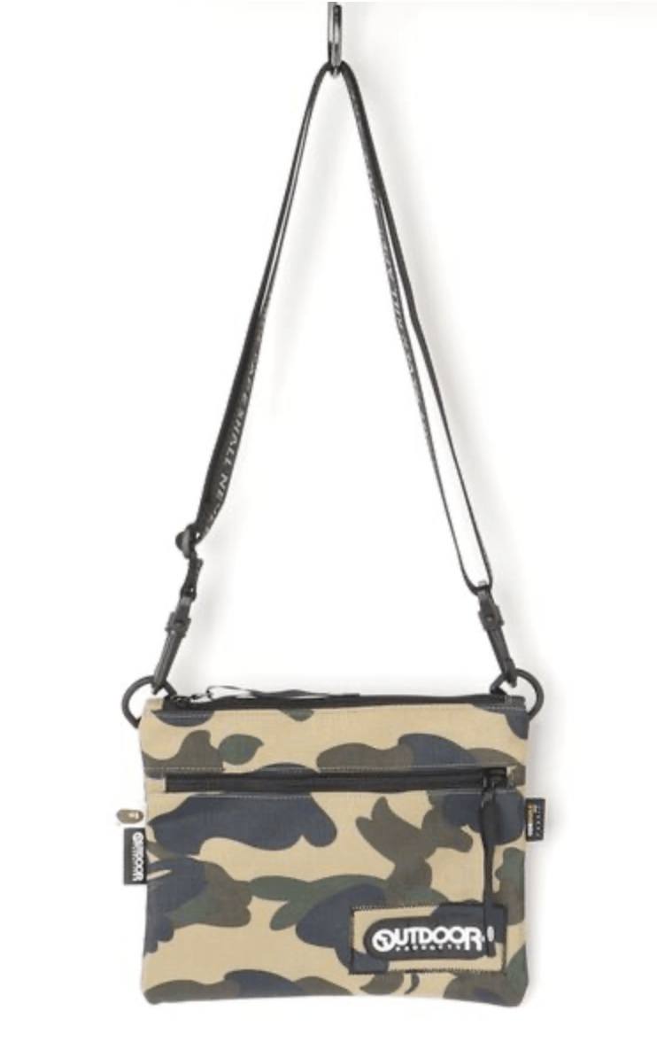 image of Bape X Outdoor Products 1St Camo Mini Shoulder Bag in Yellow, Men's