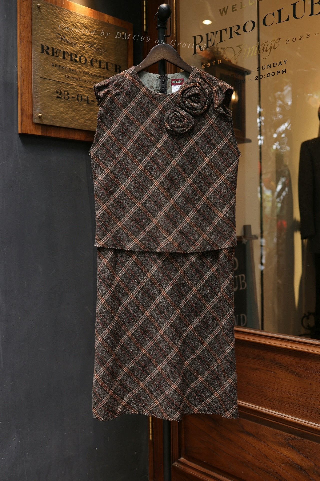 Kenzo Kenzo Vintage Rose Plaid Dress Size S / US 4 / IT 40 - 1 Thumbnail