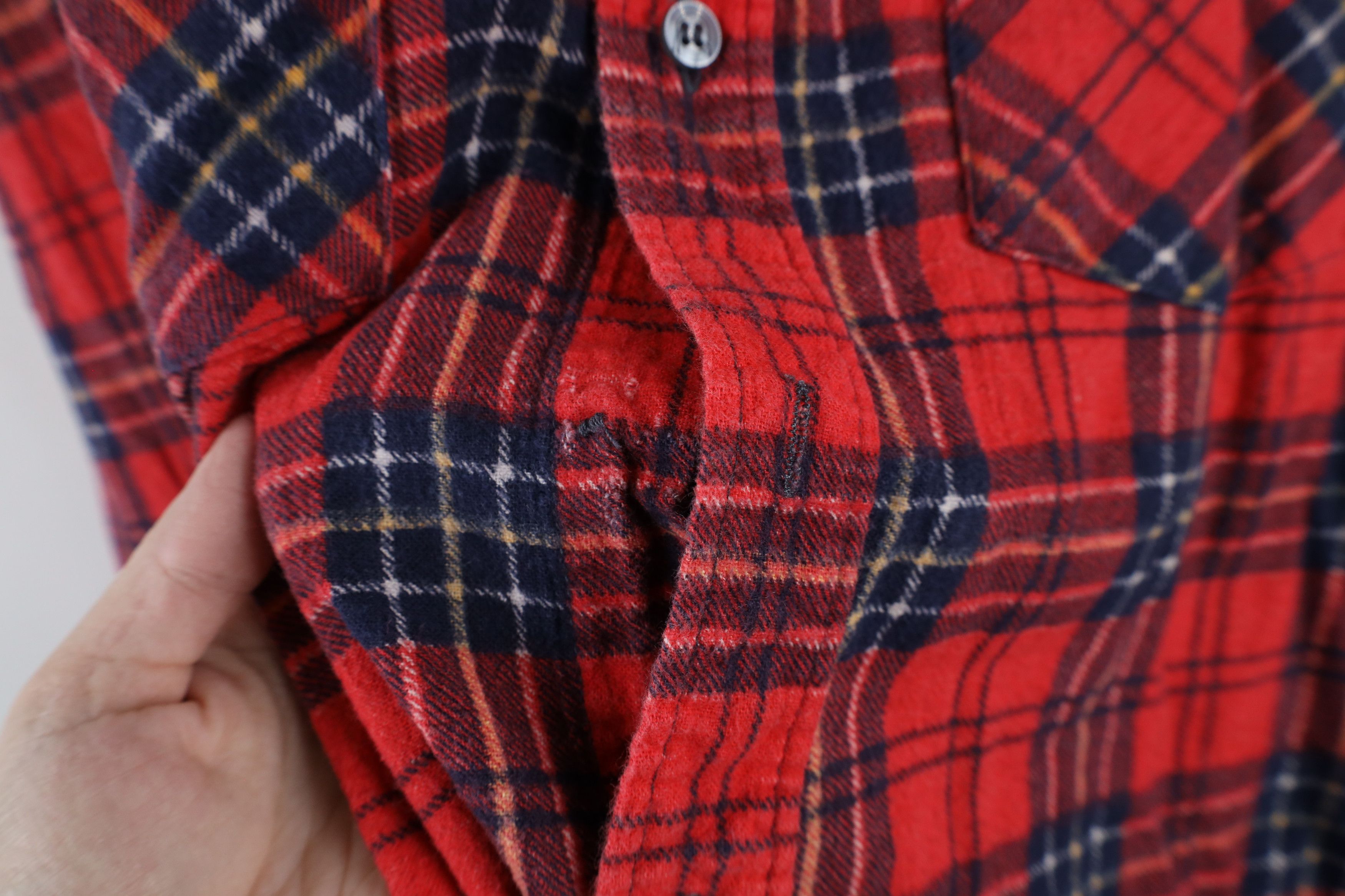 Vintage Vintage 90s Streetwear Flannel Collared Button Shirt Plaid Size US XL / EU 56 / 4 - 5 Thumbnail