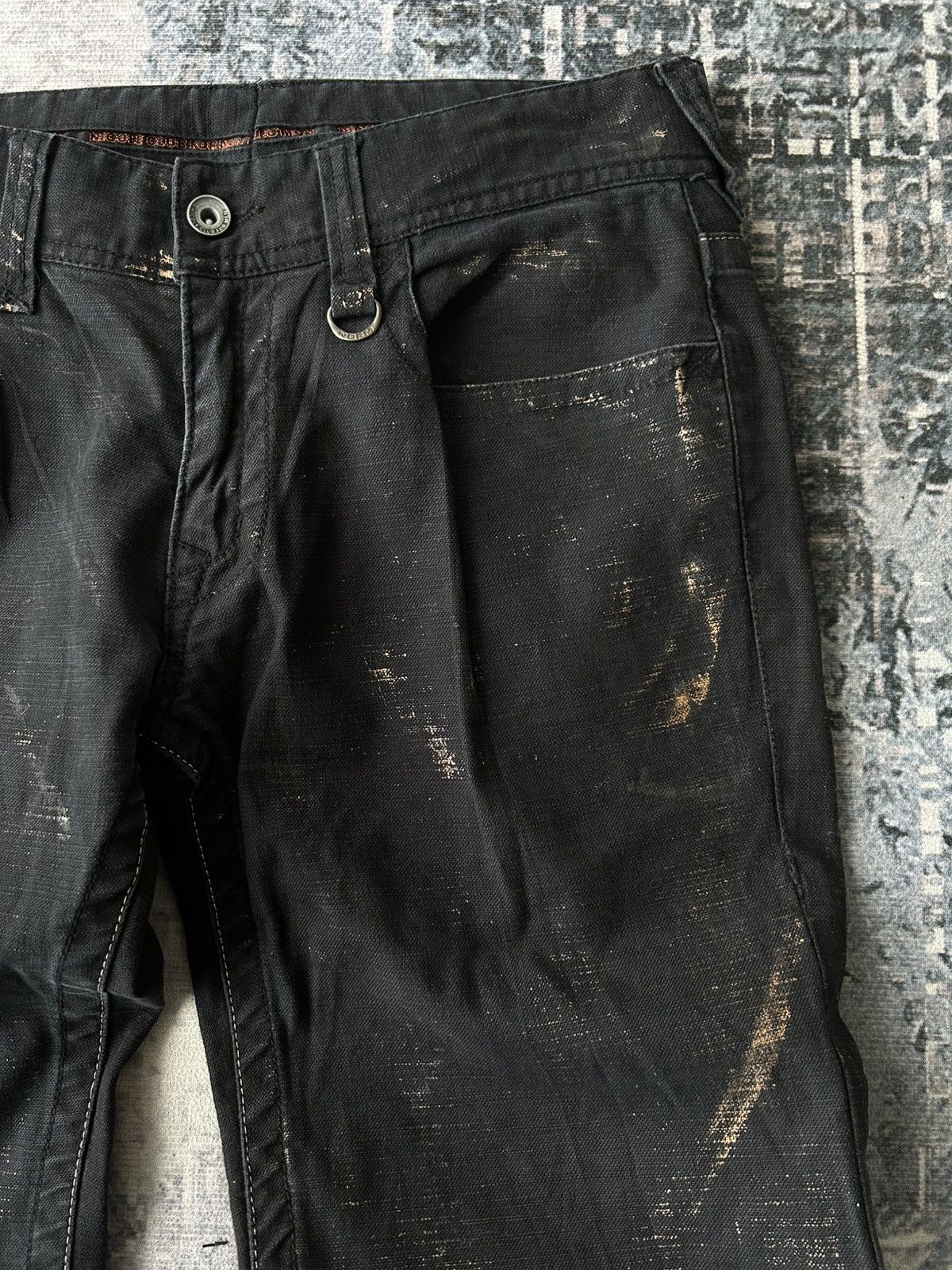 Japanese Brand Flared Nicole Punk Black Pants Size US 31 - 8 Thumbnail