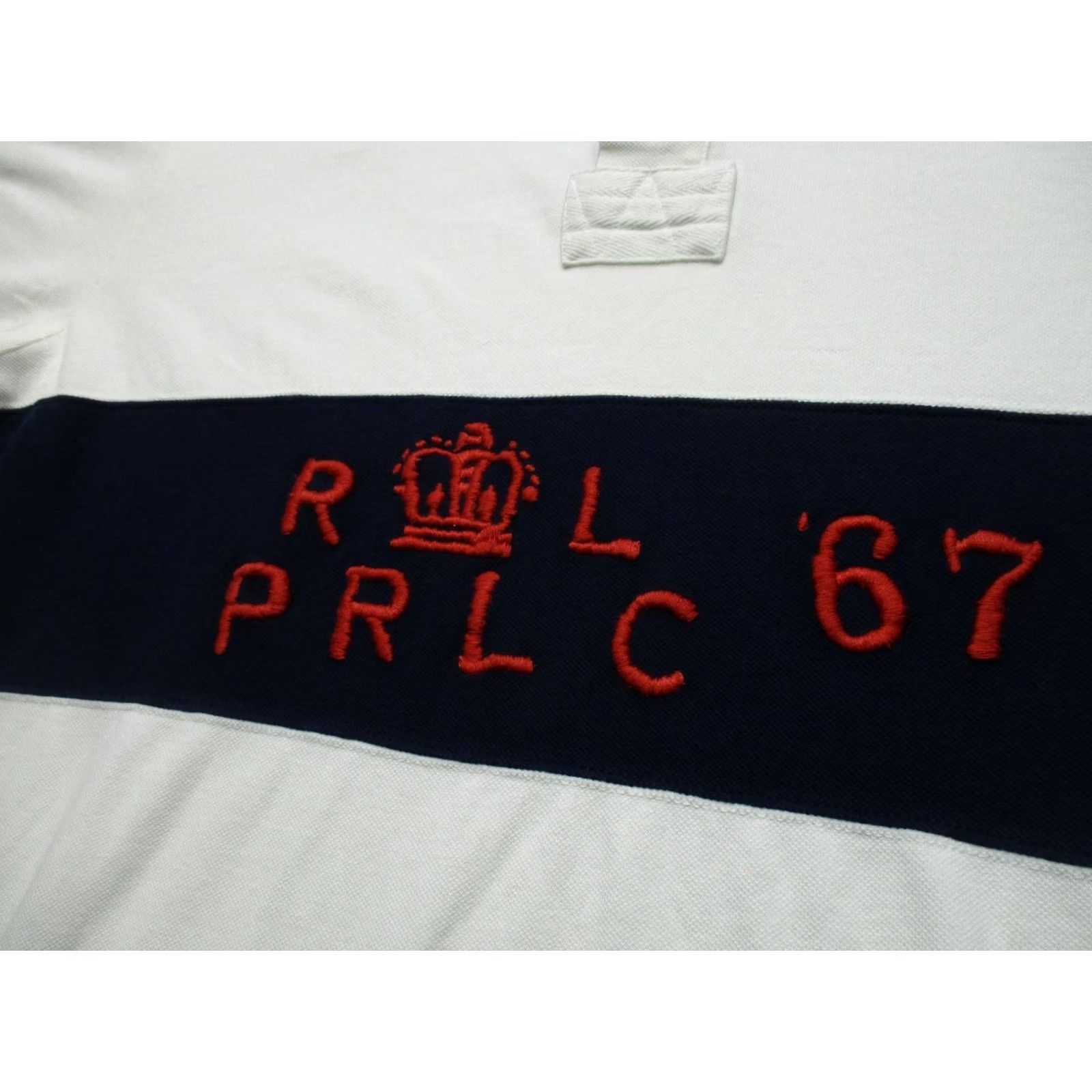 Polo Ralph Lauren Vintage Ralph Lauren Polo Shirt Mens XL White Stripe PRLC 67 Crown Rugby Size US XL / EU 56 / 4 - 3 Thumbnail