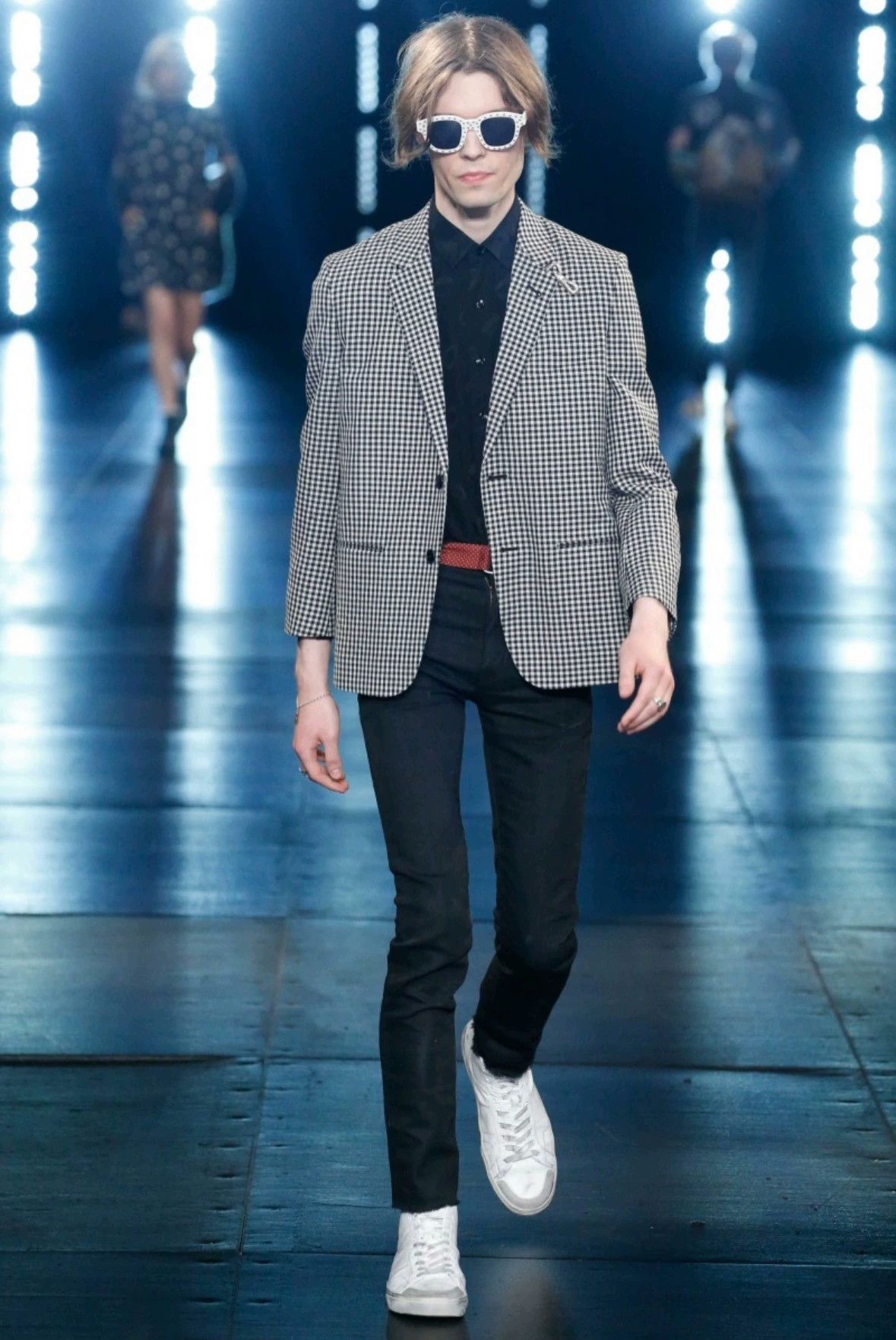 Saint Laurent Paris black and white houndstooth blazer jacket Size US M / EU 48-50 / 2 - 8 Thumbnail