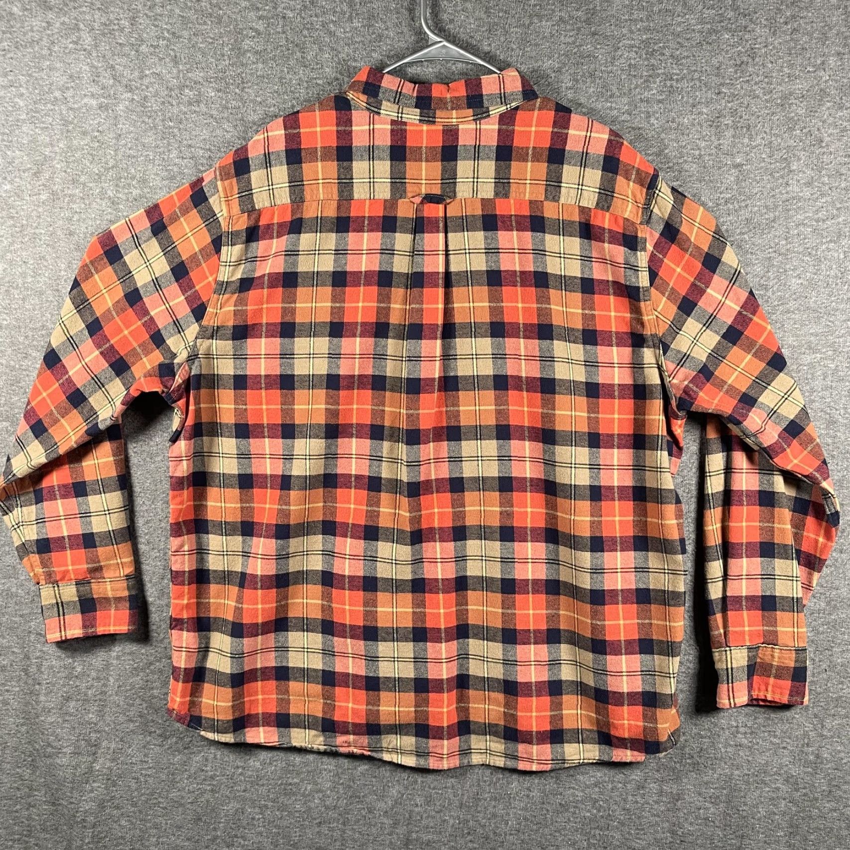 Eddie Bauer VINTAGE Eddie Bauer Shirt Mens 2XL Orange Navy Plaid Flannel Button Down E8001723 Size US XXL / EU 58 / 5 - 3 Thumbnail