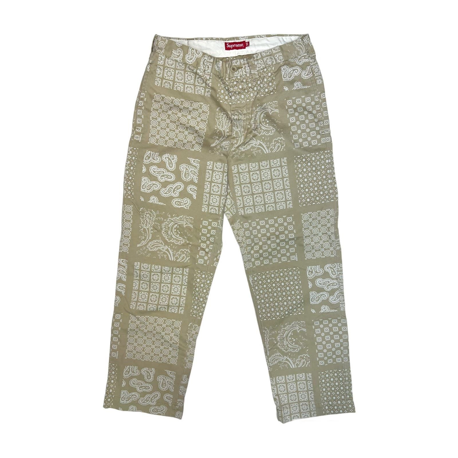 Supreme Supreme SS20 Paisley Bandana Grid Chino Work Pants | Grailed