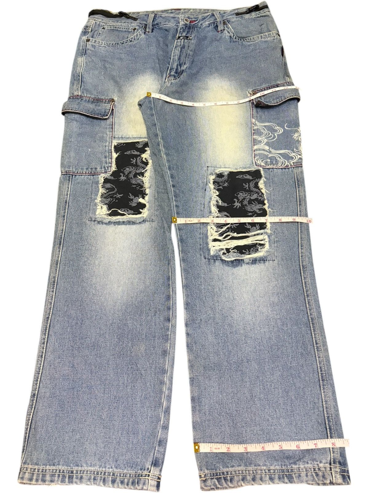 Marithe + Francois Girbaud Vintage Japanese Brand Karakuri Cargo Distress Baggy Jeans Size US 35 - 8 Thumbnail