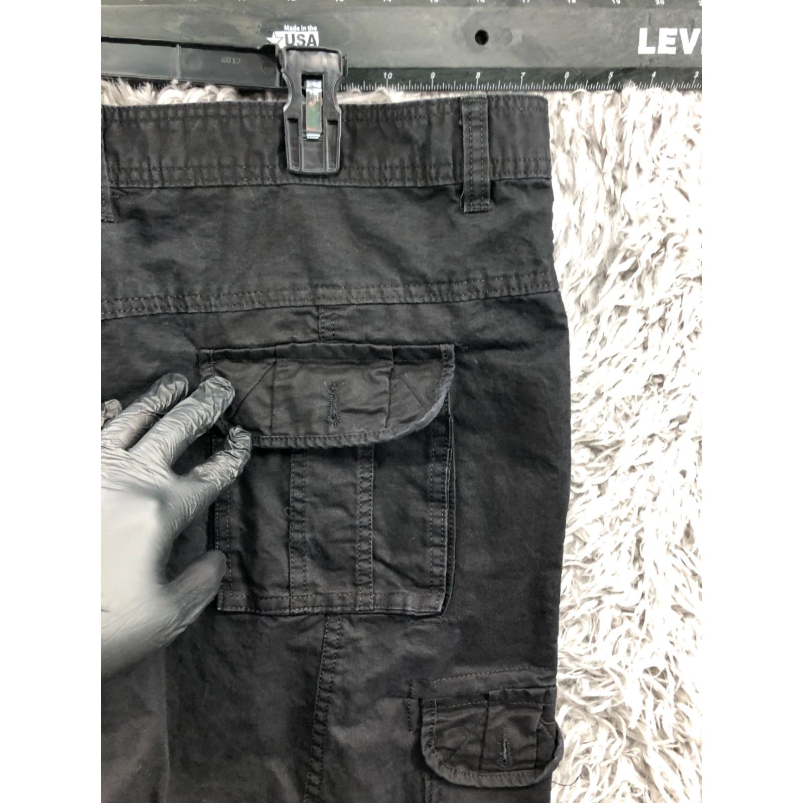 Vintage ChArmkp Cargo Pants Womens Black Size 44 Knit Polyester Straight Front Zip Pockets Elastic Waist Casual Formal Vintage No Size 30" / US 8 / IT 44 - 7 Thumbnail