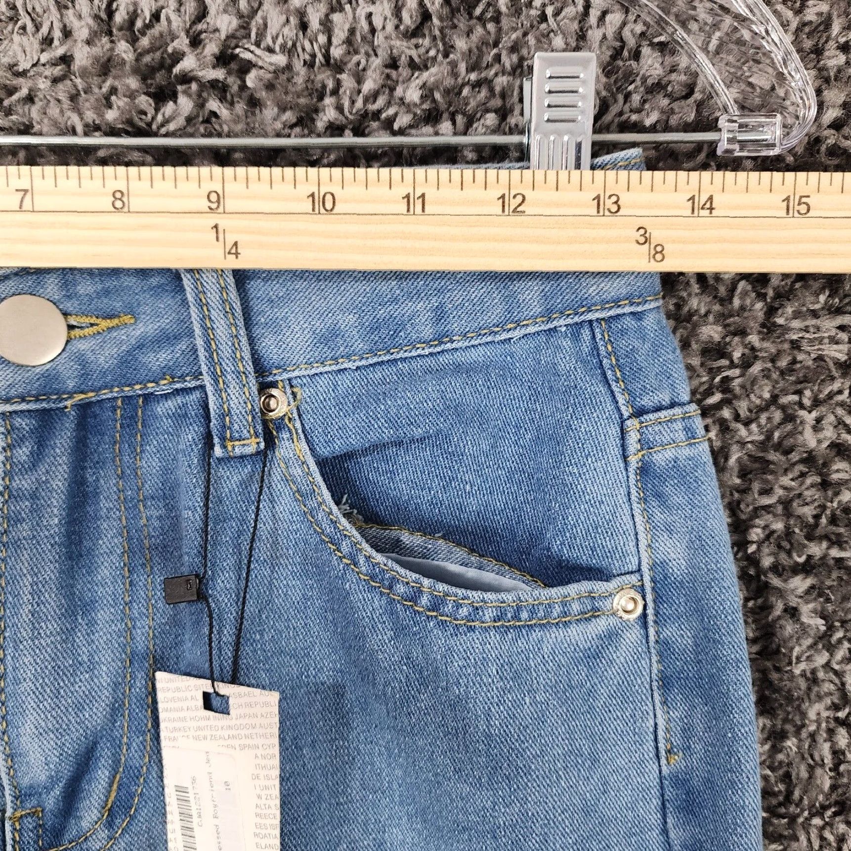 Boohoo Boohoo Petite Blue Distressed Boyfriend High Rise Jeans Size 6 Womens Size 28" / US 6 / IT 42 - 5 Thumbnail