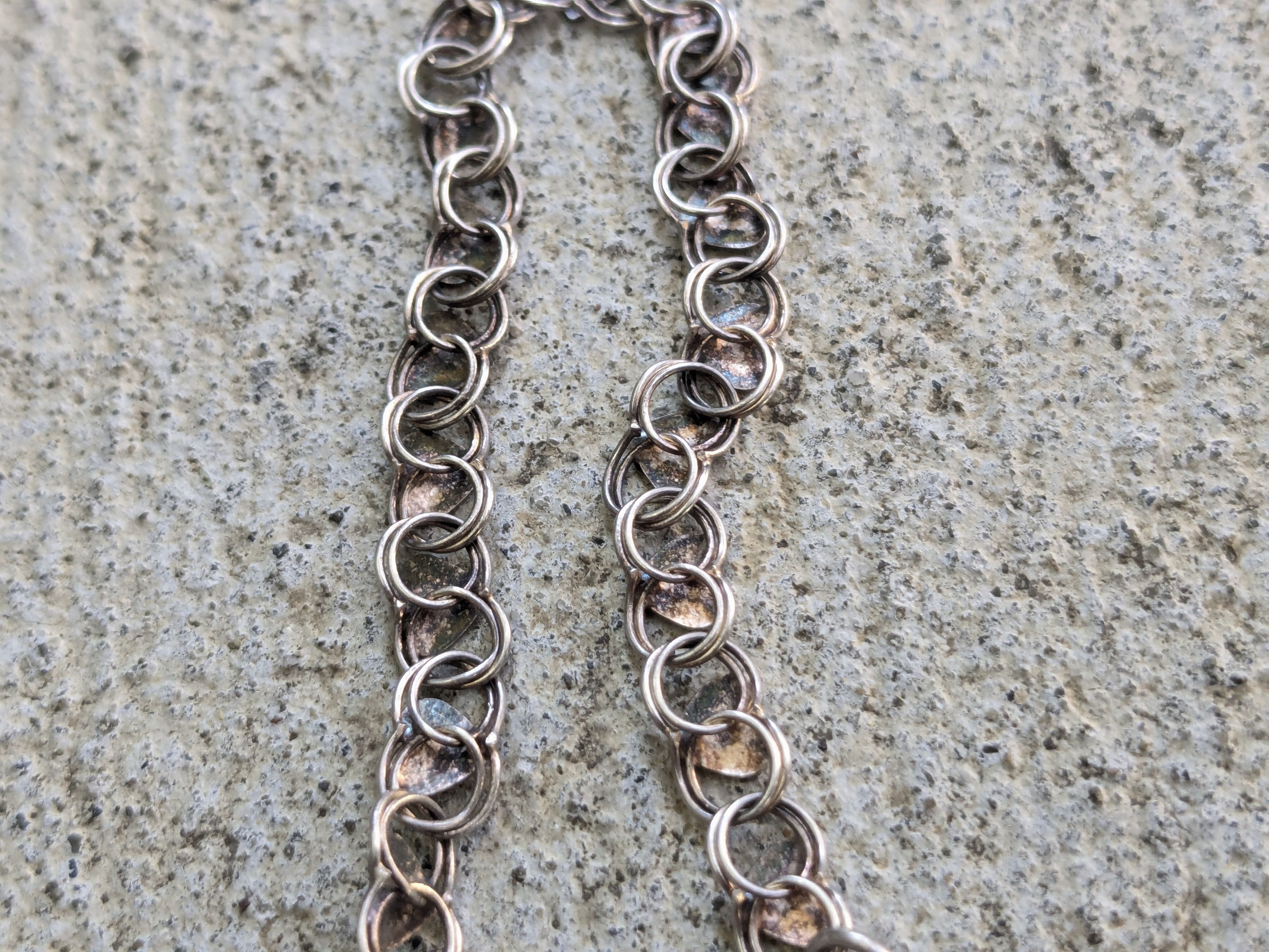 Sterling Silver Vintage Sterling Silver Bracelet Heart Round 7.25" Size ONE SIZE - 6 Thumbnail