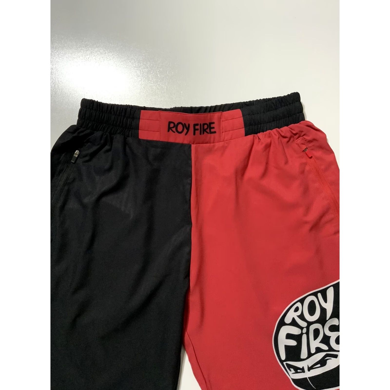 Vintage Roy Fire MMA Bodybuilding Ninja Gym Workout Samurai Black Red Shorts Sz. L Mens Size US 33 - 3 Thumbnail