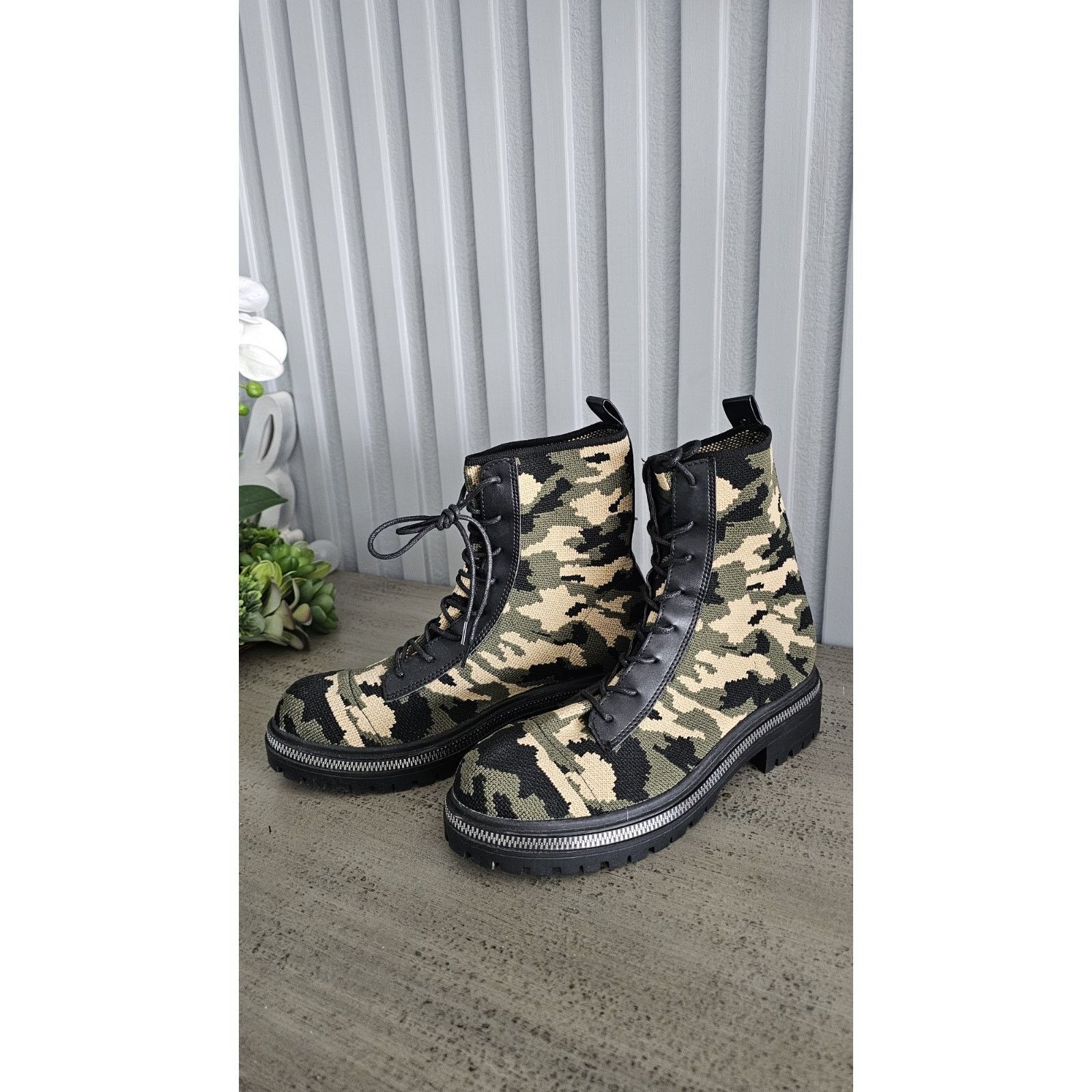 & Other Stories Camouflage Knit Combat Boots , Size 7.5 Size US 7.5 / IT 37.5 - 5 Thumbnail