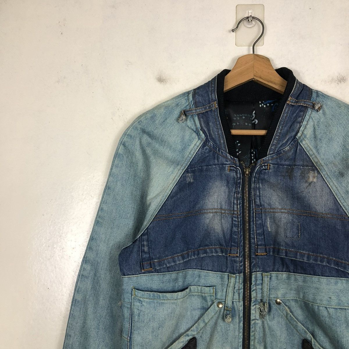 Japanese Brand 📌VINTAGE BOMBER DENIM JACKET INDIGO DESIGN DESIGUAL Size US S / EU 44-46 / 1 - 8 Thumbnail