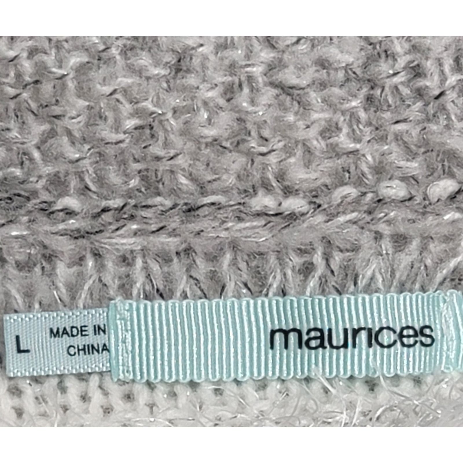 Other Maurices Gray White Knitted Cowl Neck Sweater Large Soft Size L / US 10 / IT 46 - 3 Thumbnail