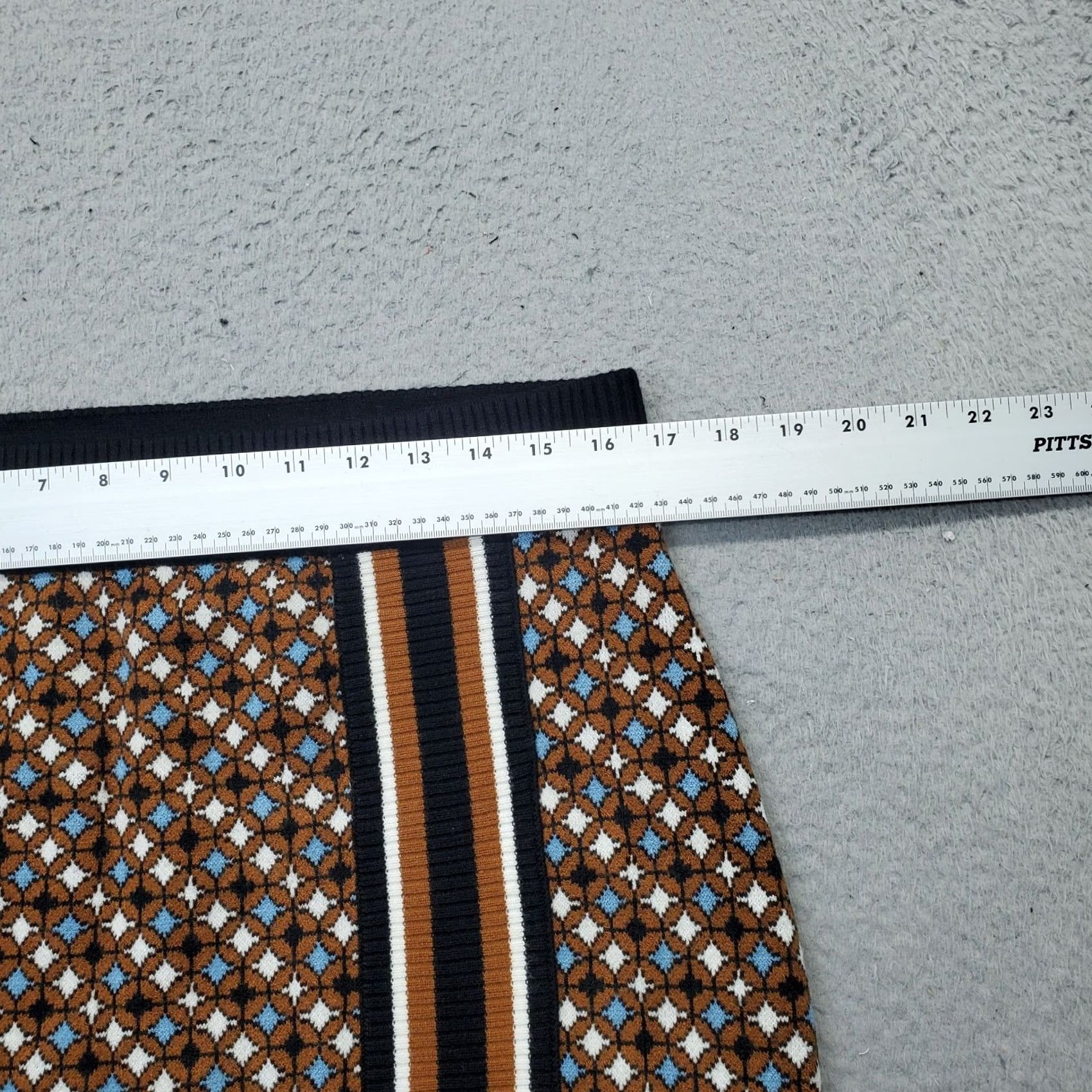 Nine West Nine West Skirt Womens Size L Multicolor Geometric Jacquard Knit Side Slit Pull On MIDI 27.5" Pre-owned Mens? Size 36" / US 14 / IT 50 - 4 Thumbnail