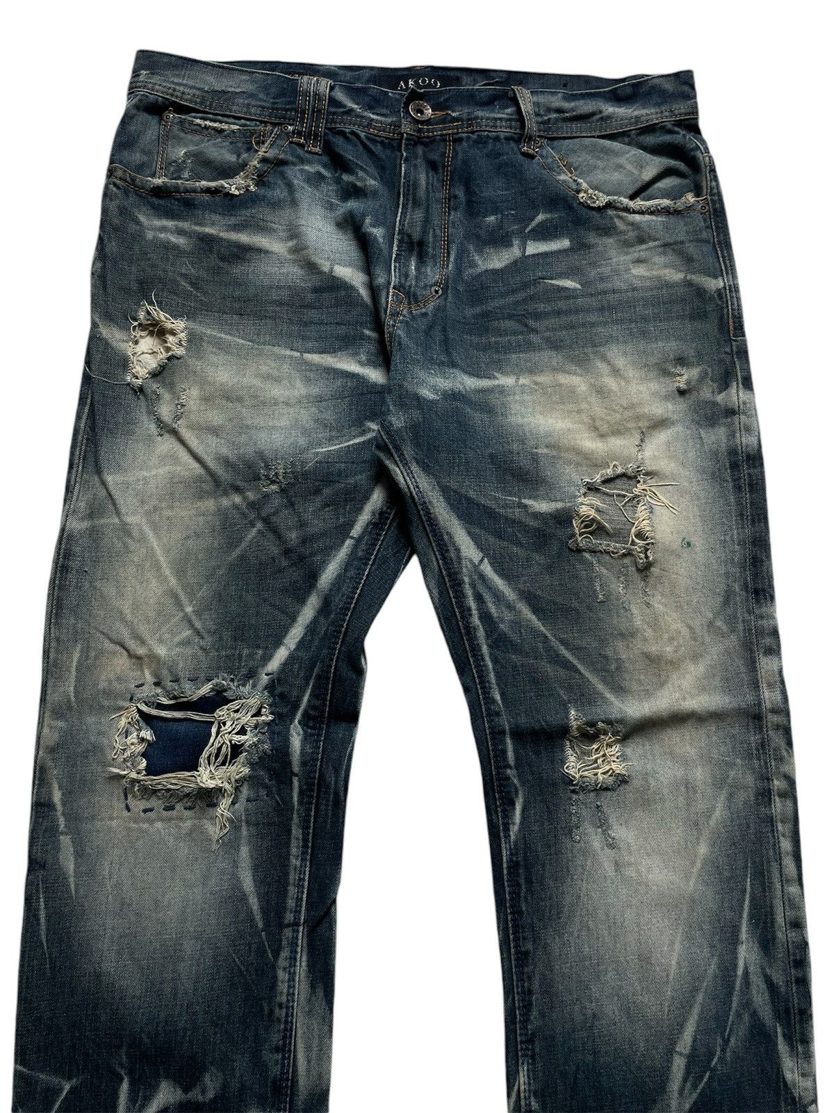 Japanese Brand × Vintage Vintage Japanese Brand Akoo Distressed Jeans Size US 36 / EU 52 - 4 Thumbnail